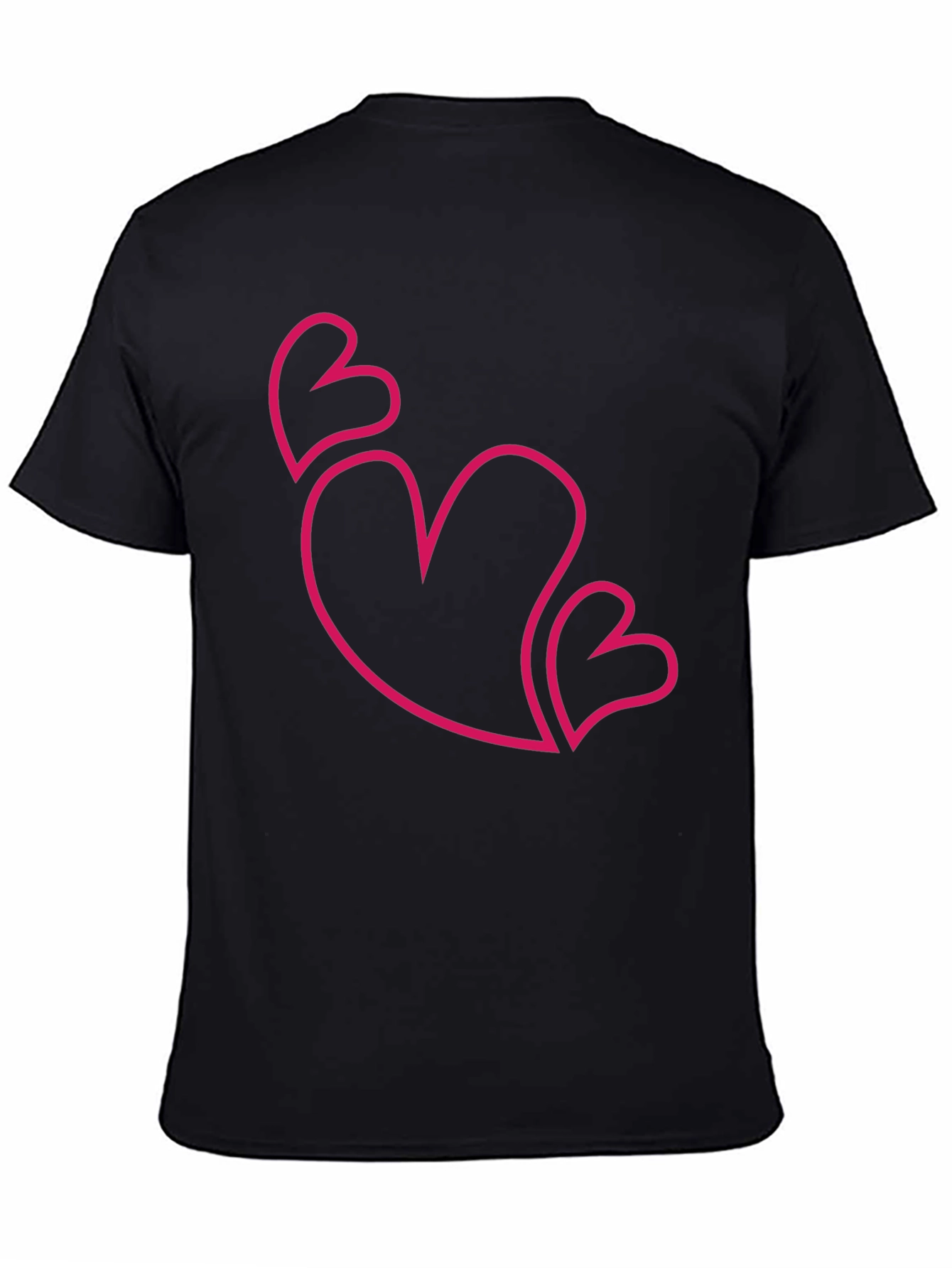 Love Heart Outline Graphic T-Shirt - Black