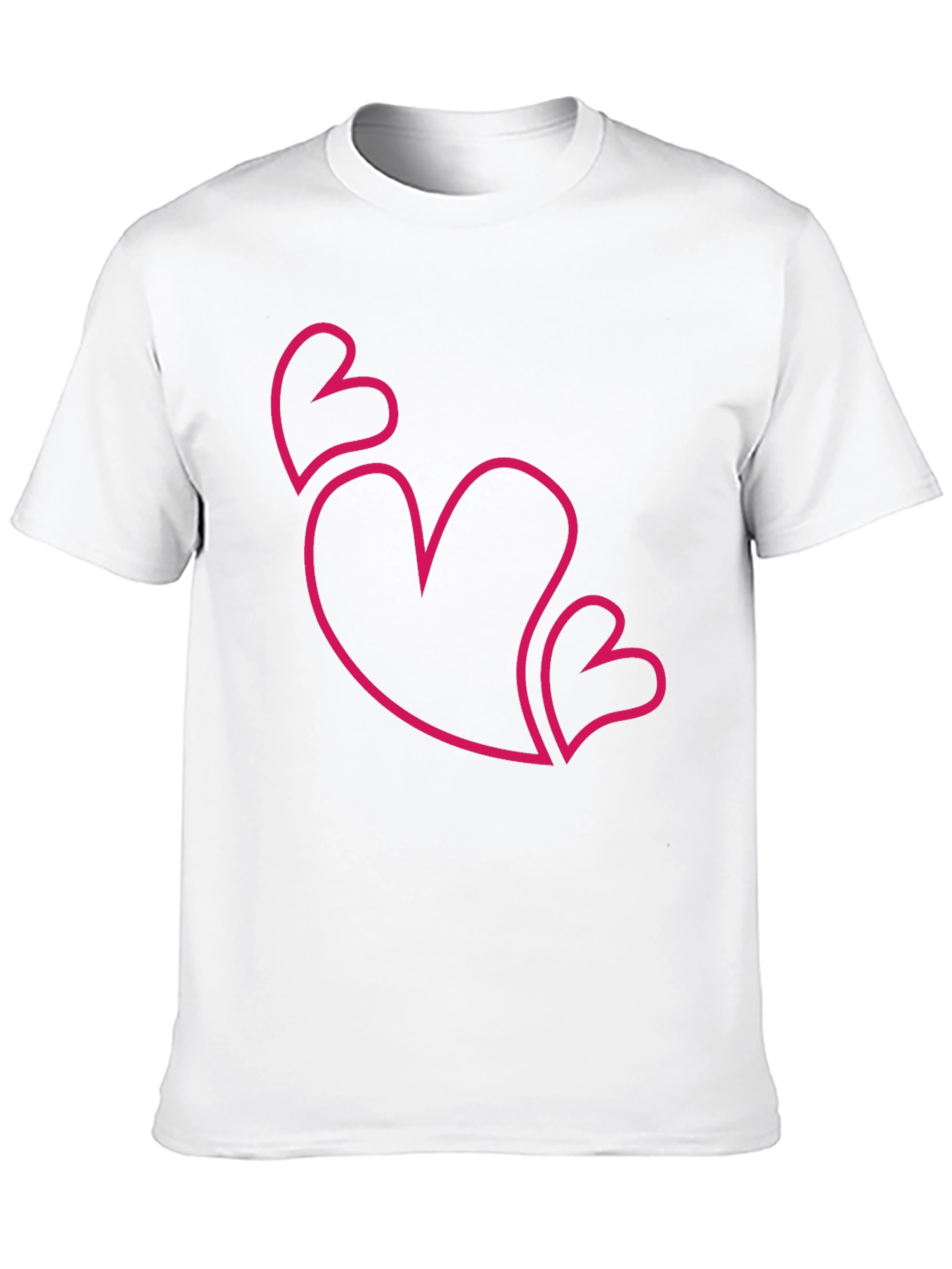 Love Heart Outline Graphic T-Shirt - Black