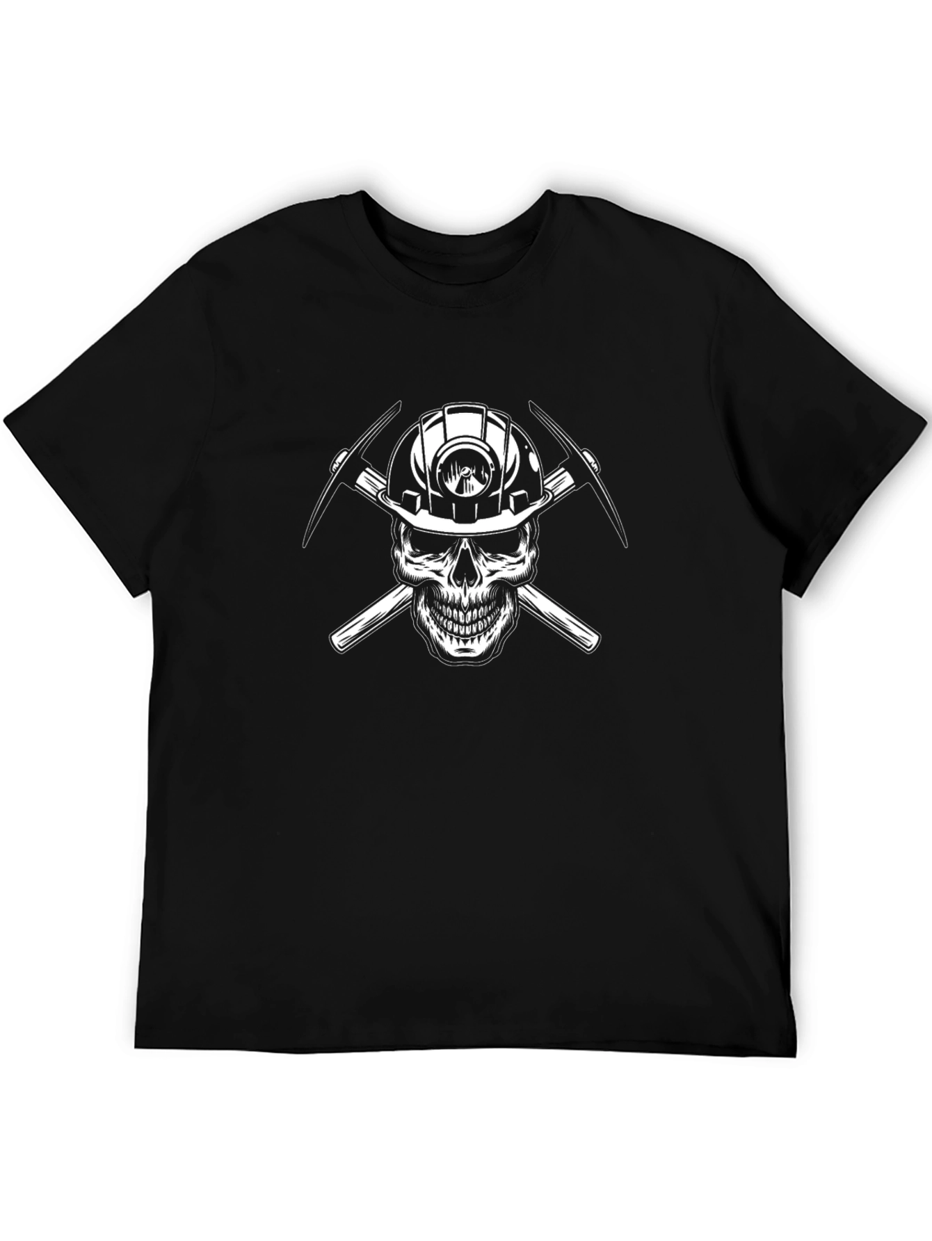 Miner Skull T-Shirt - Hard Hat & Pickaxes