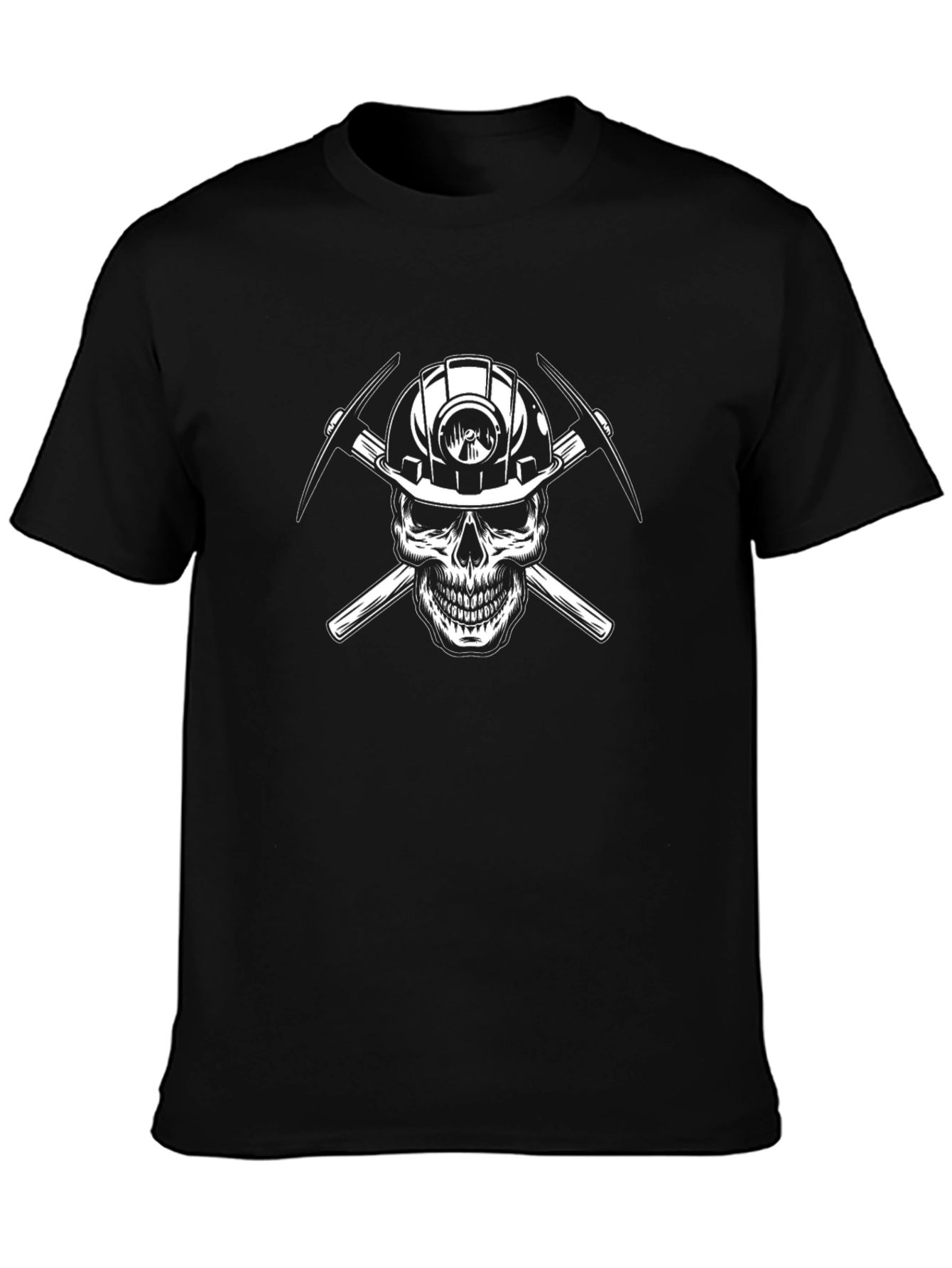 Miner Skull T-Shirt - Hard Hat & Pickaxes