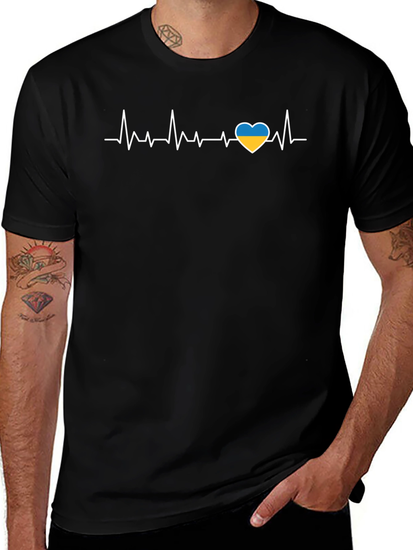 Ukraine Heartbeat T-Shirt - Show Your Support