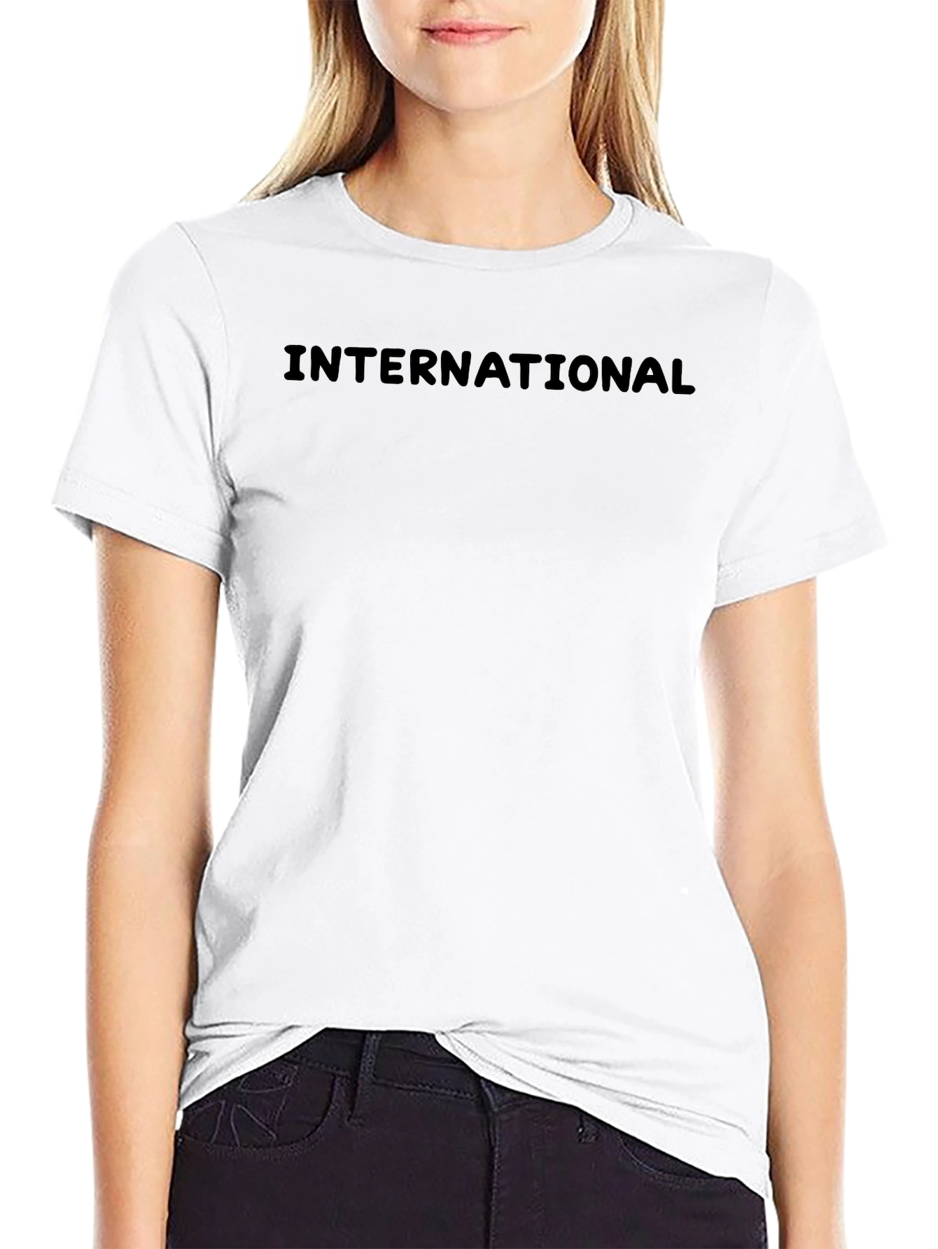 INTERNATIONAL Black Graphic Tee