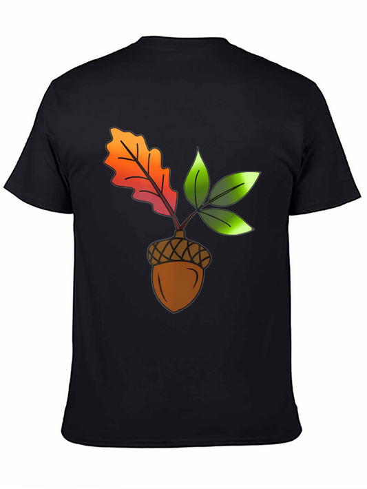Fall Acorn Leaf Graphic Tee - Autumn Style