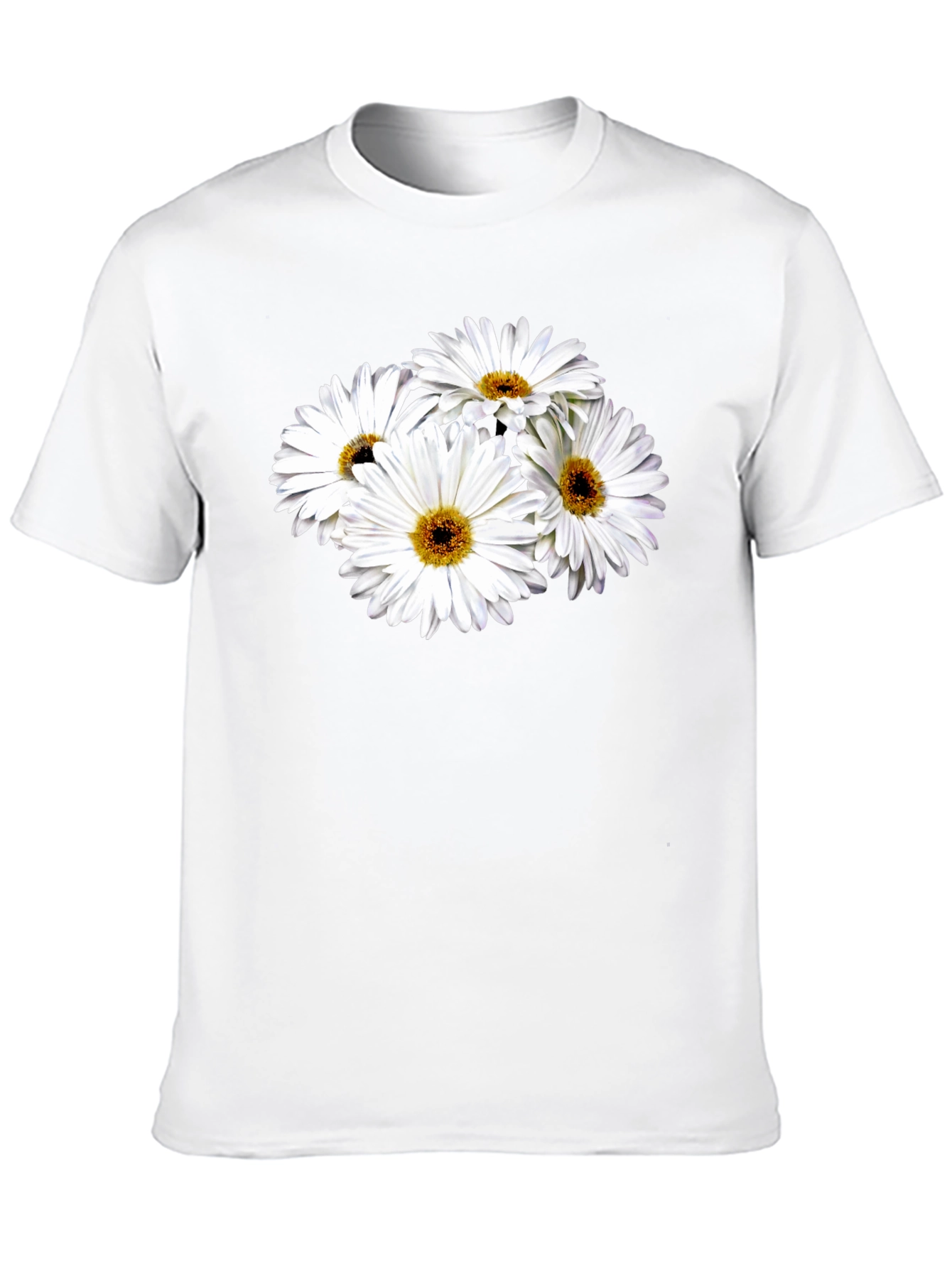 Daisy Flower Graphic Black T-Shirt