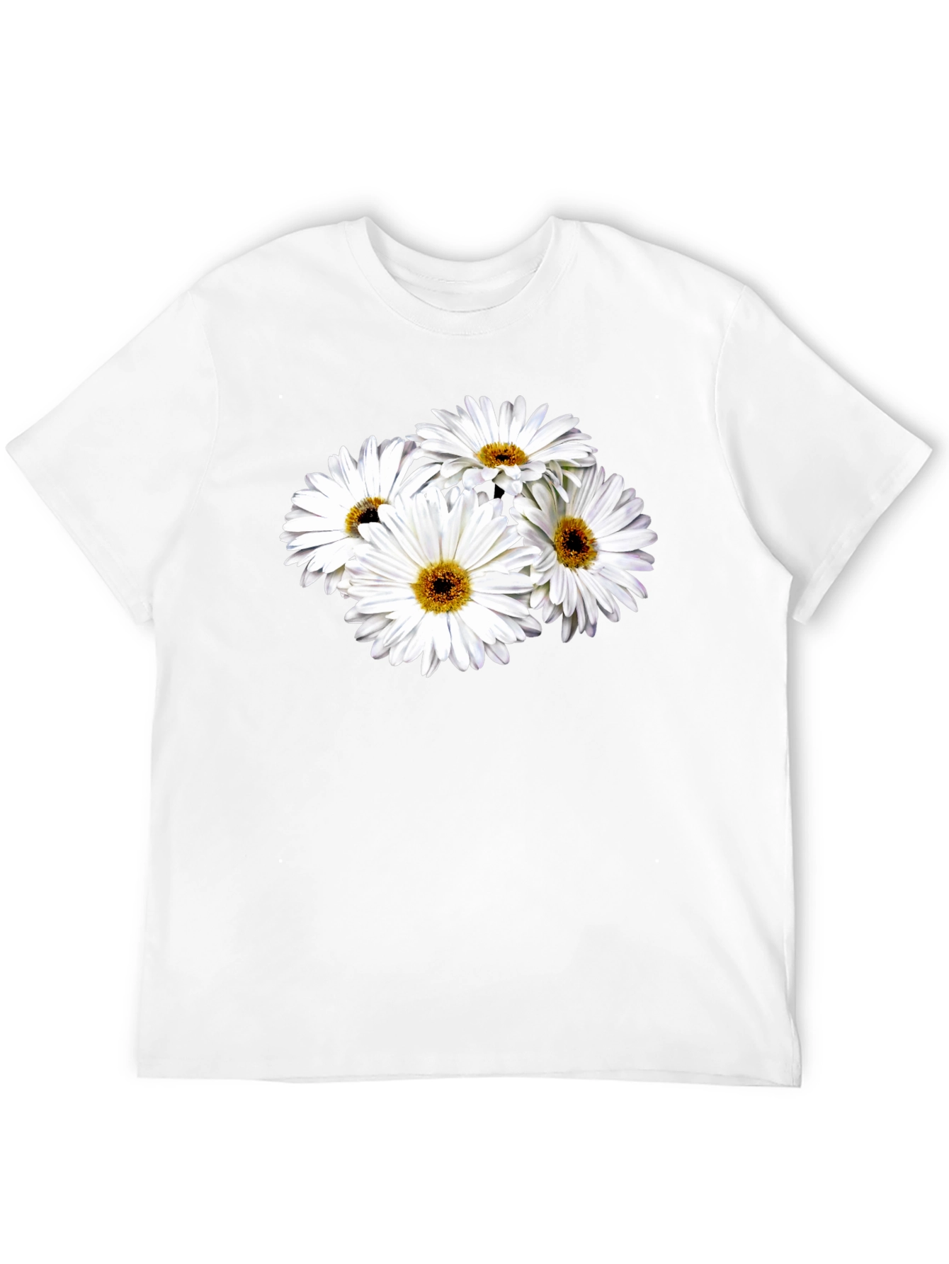 Daisy Flower Graphic Black T-Shirt