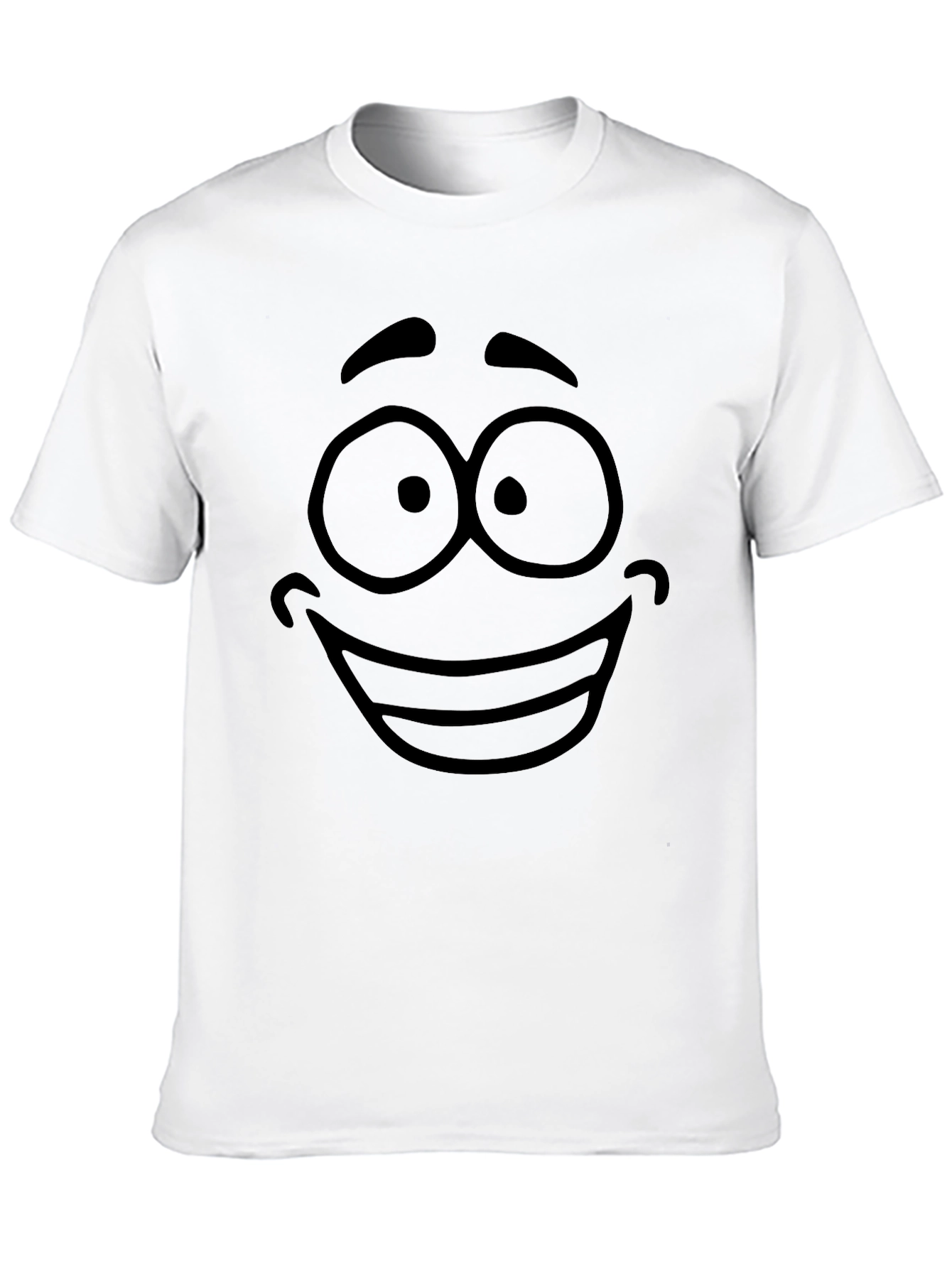 Cartoon Face Graphic Black T-Shirt