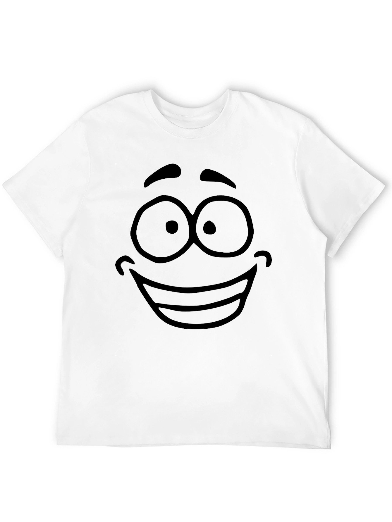 Cartoon Face Graphic Black T-Shirt