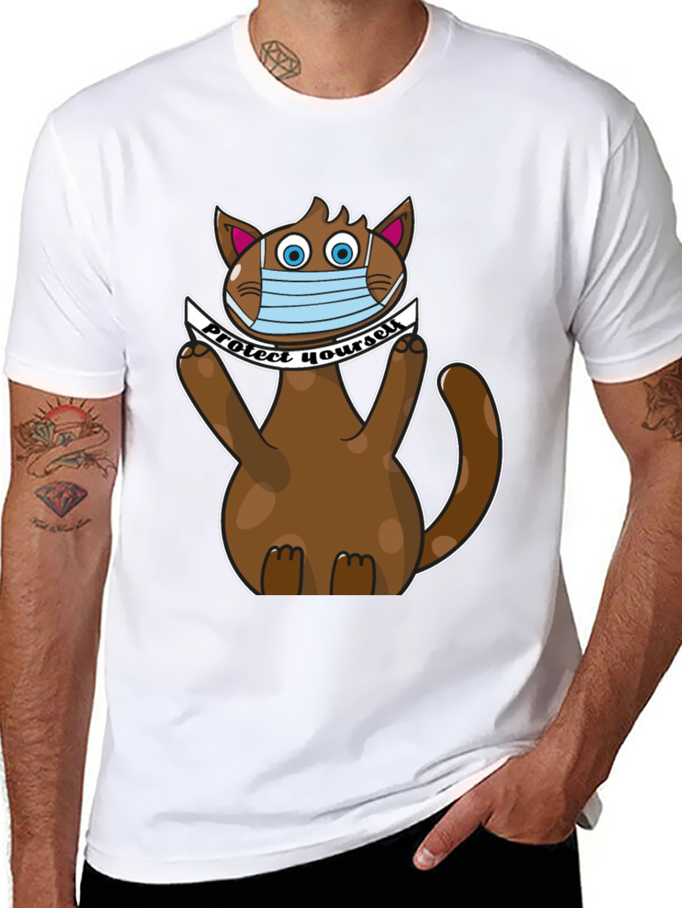 Protect Yourself Cat T-Shirt