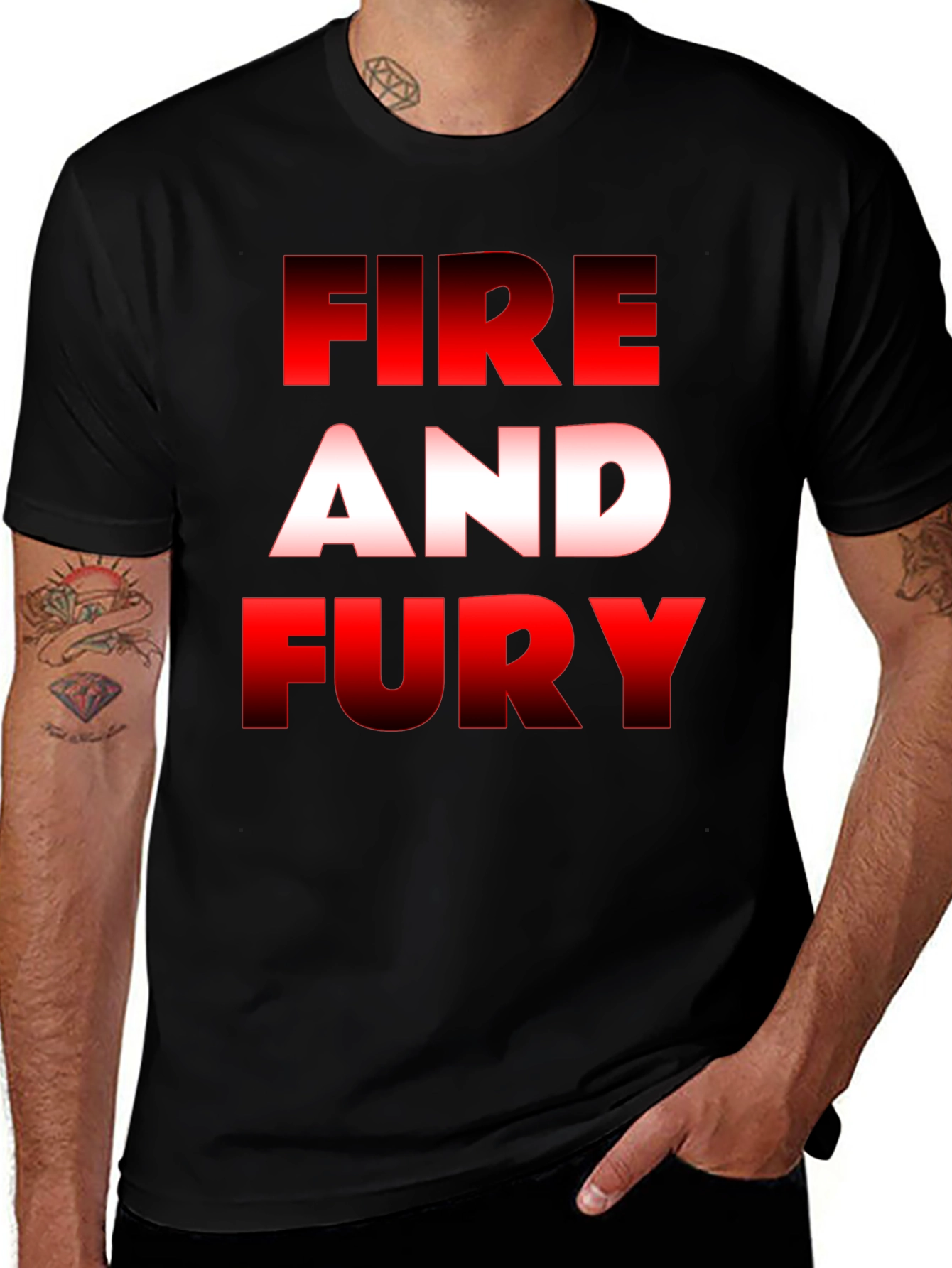 Fire and Fury Graphic Tee - Black