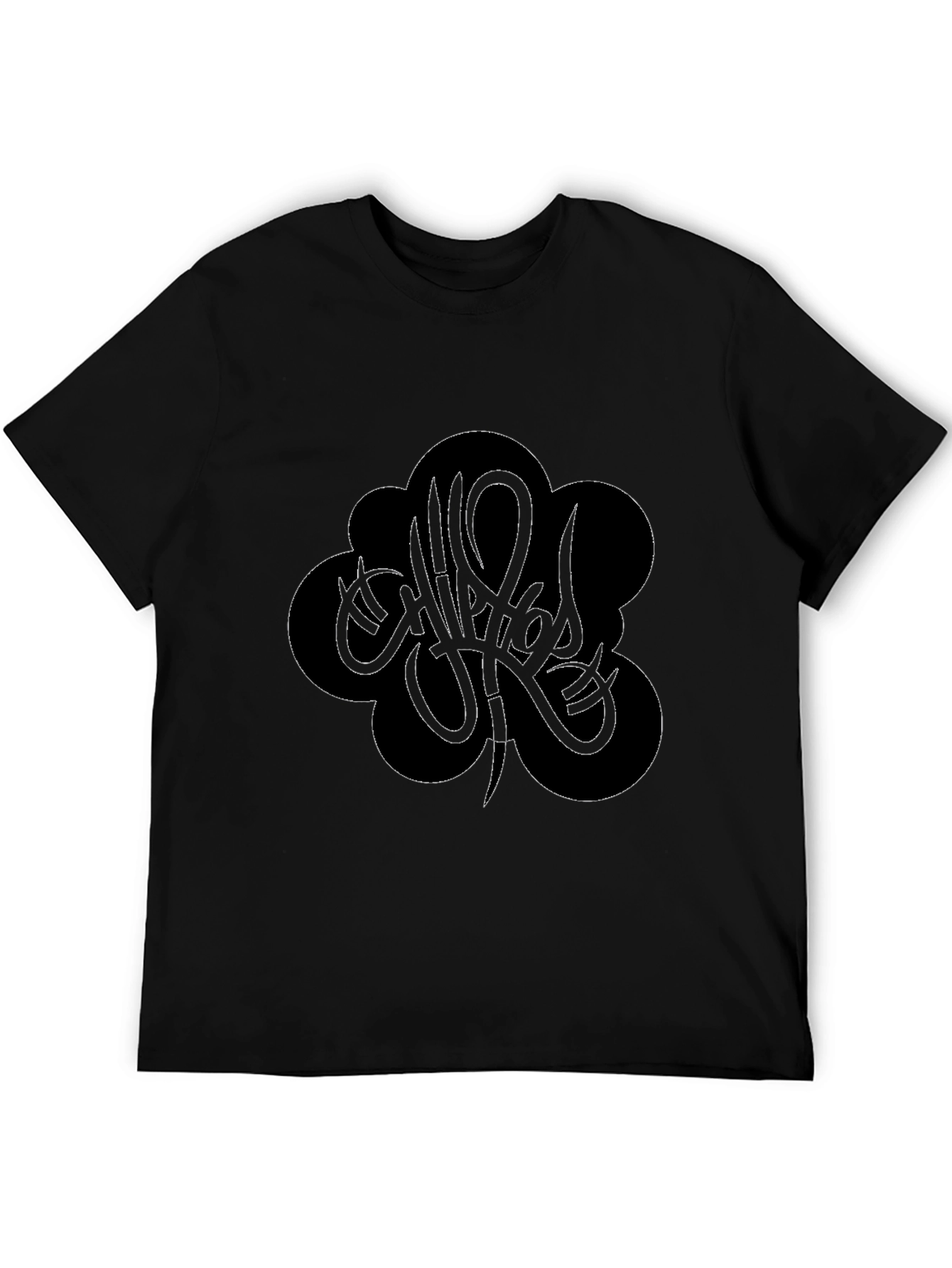 Black Graphic Tee - Unique Tattoo Style Design