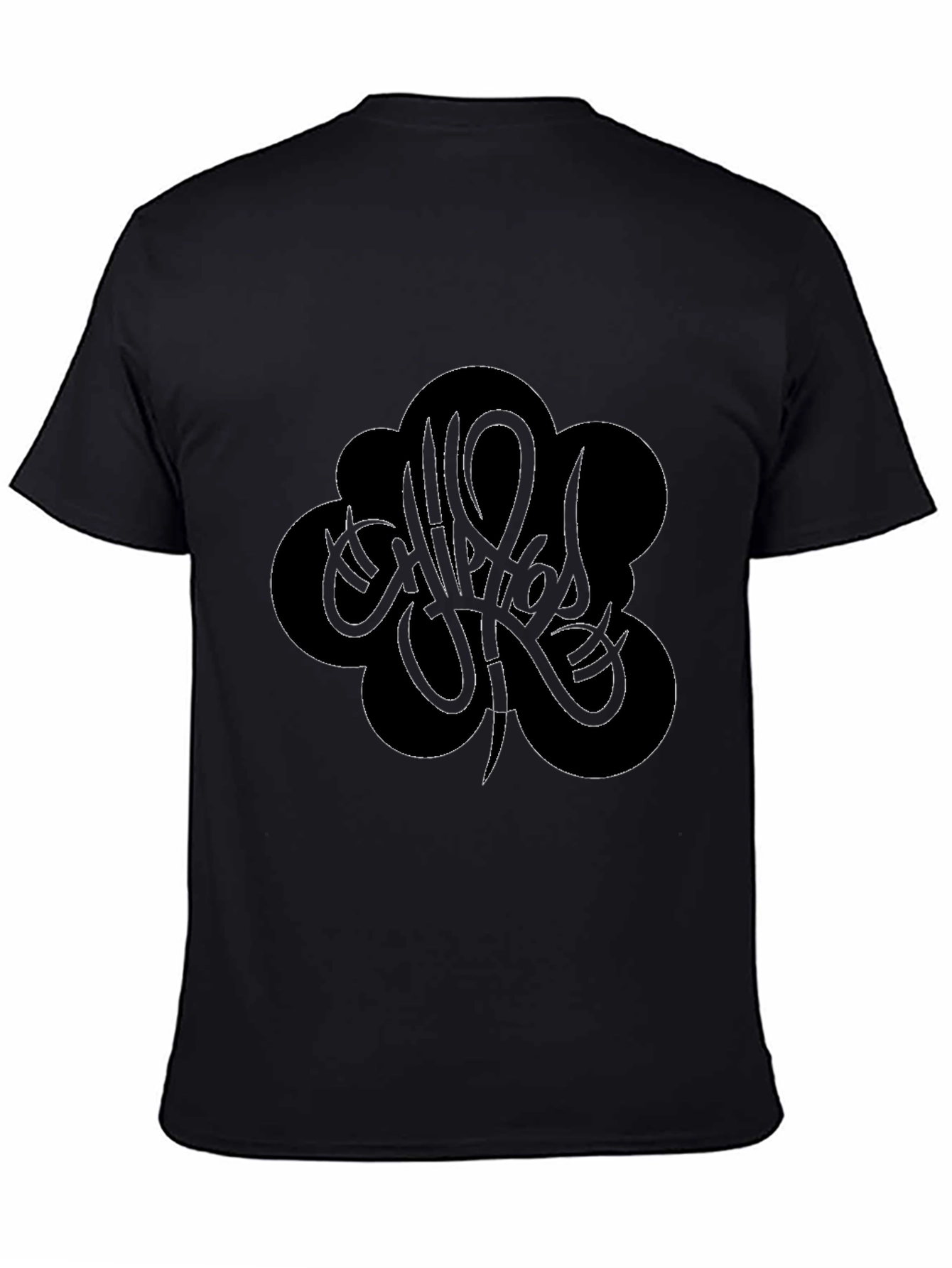 Black Graphic Tee - Unique Tattoo Style Design