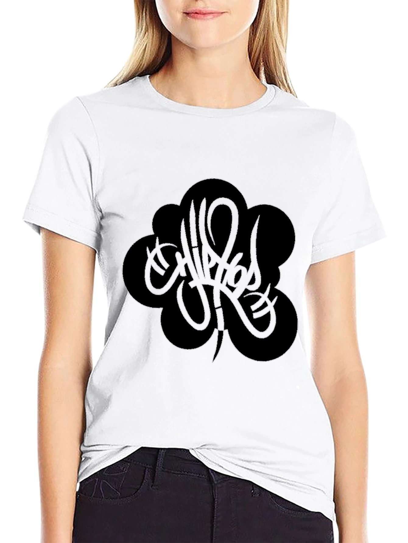 Black Graphic Tee - Unique Tattoo Style Design