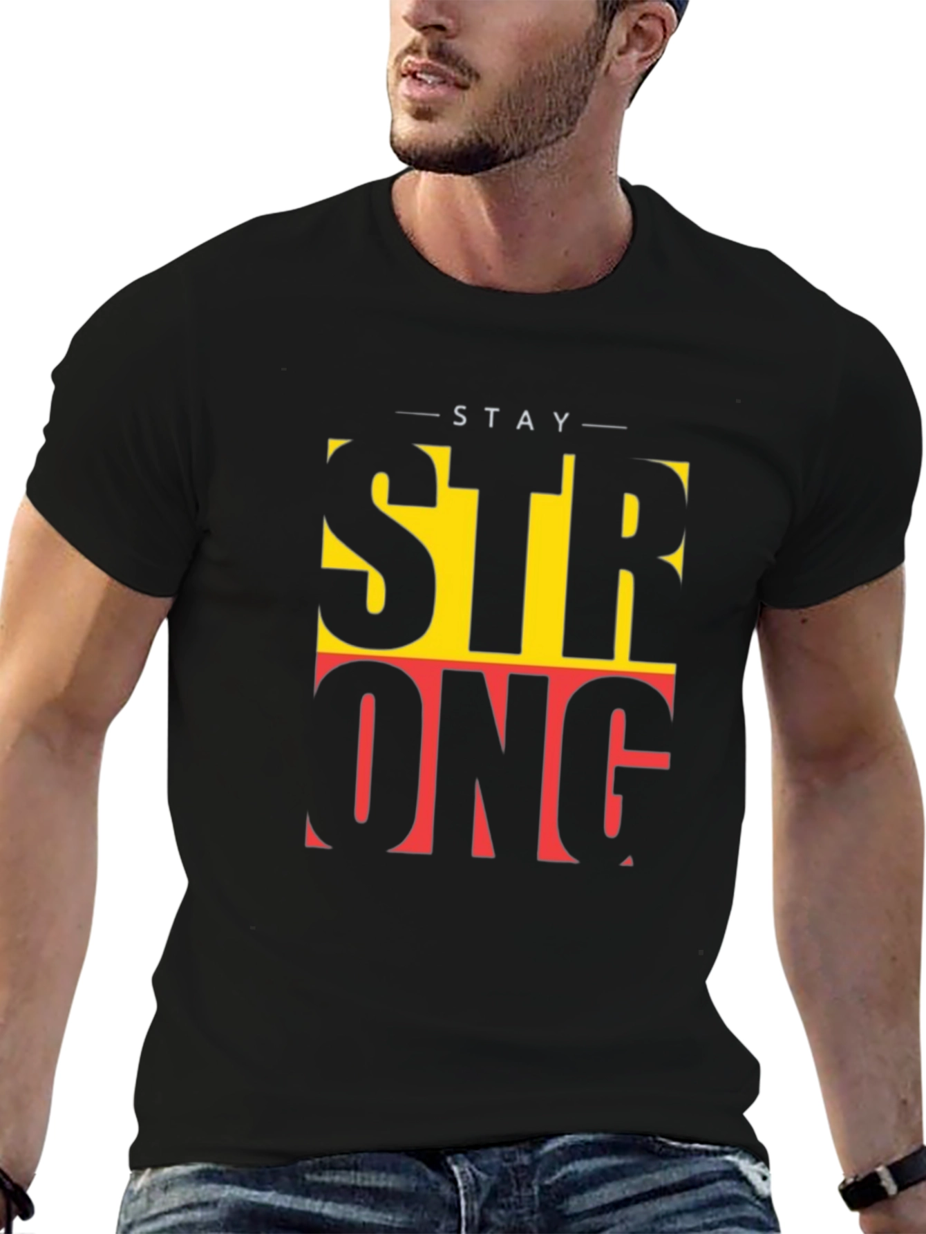 Stay Strong Graphic T-Shirt - Black