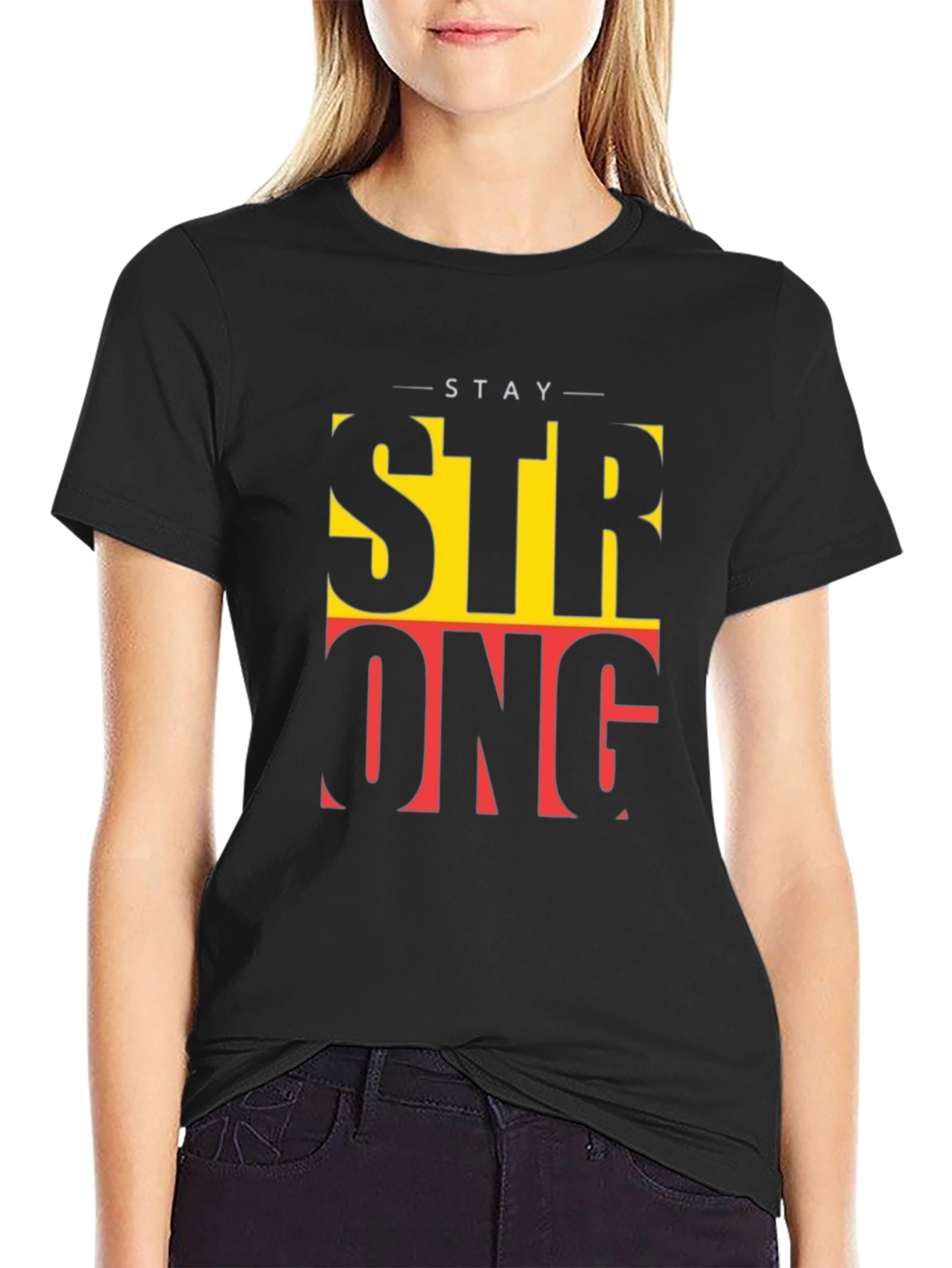 Stay Strong Graphic T-Shirt - Black