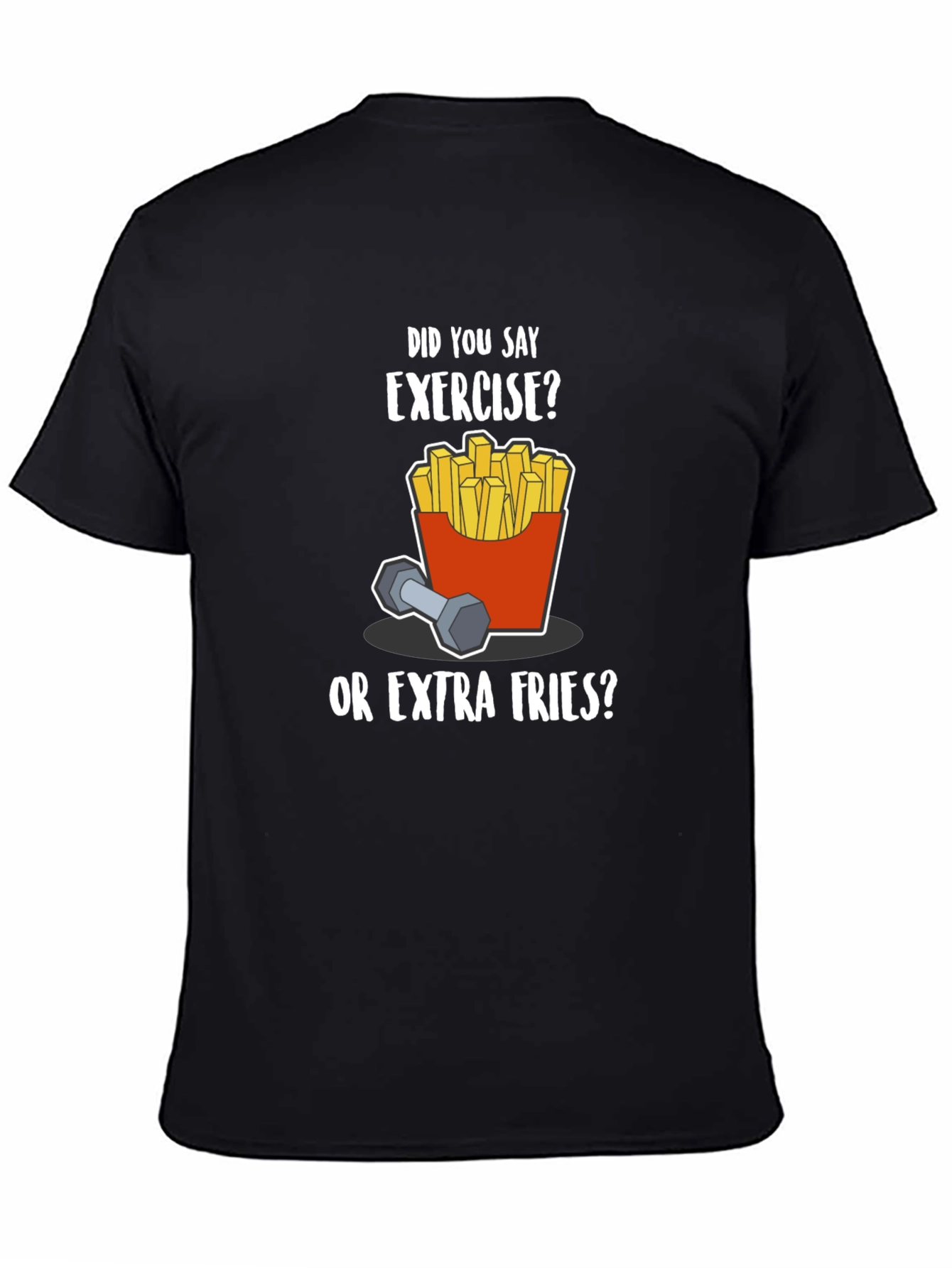 Funny Exercise Fries Graphic T-Shirt