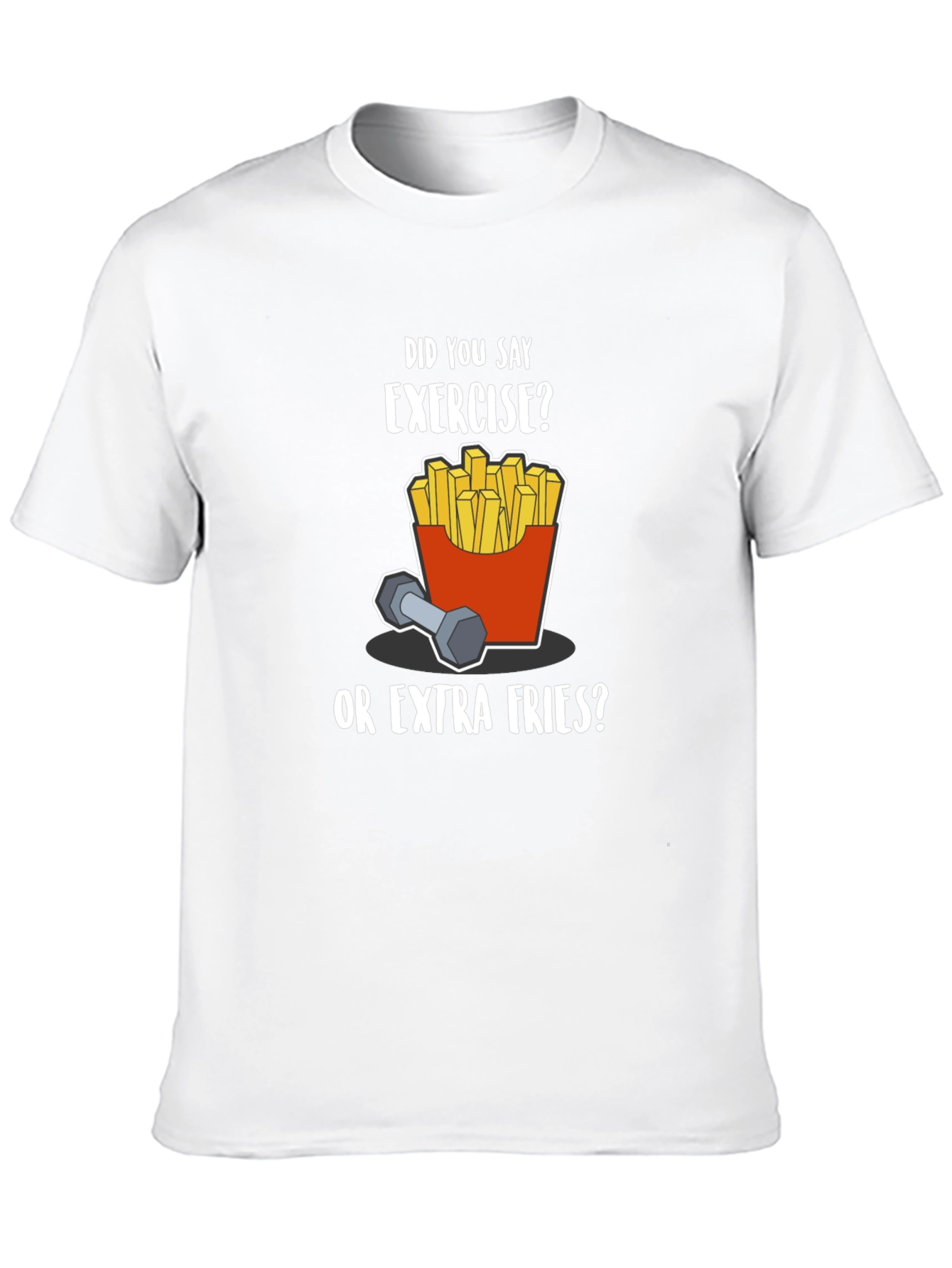 Funny Exercise Fries Graphic T-Shirt