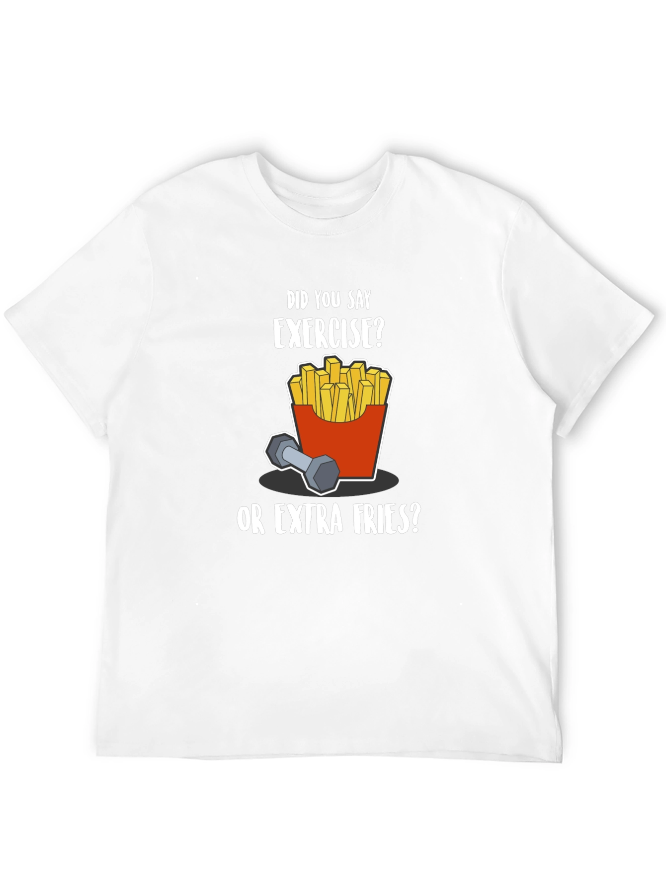 Funny Exercise Fries Graphic T-Shirt