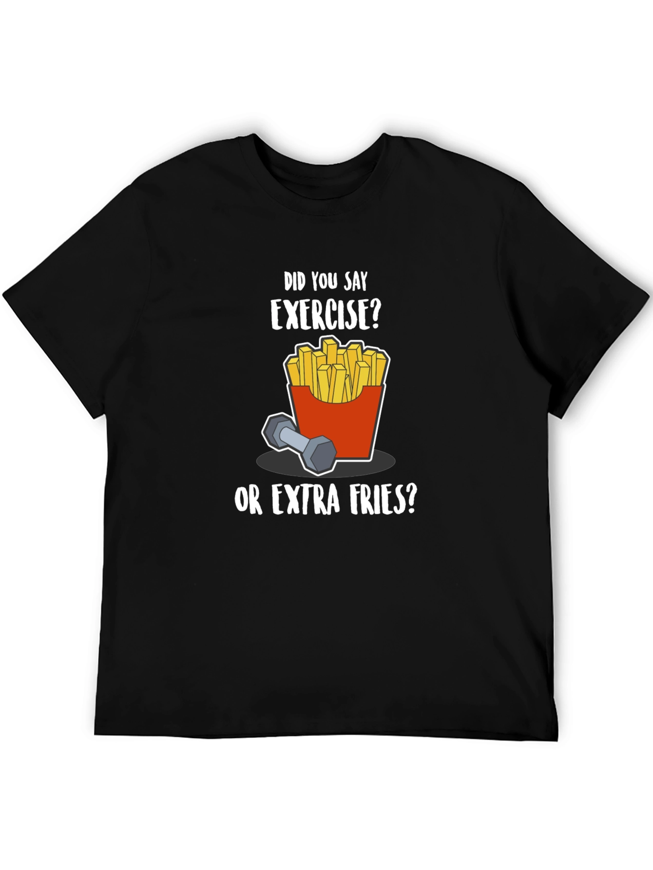 Funny Exercise Fries Graphic T-Shirt