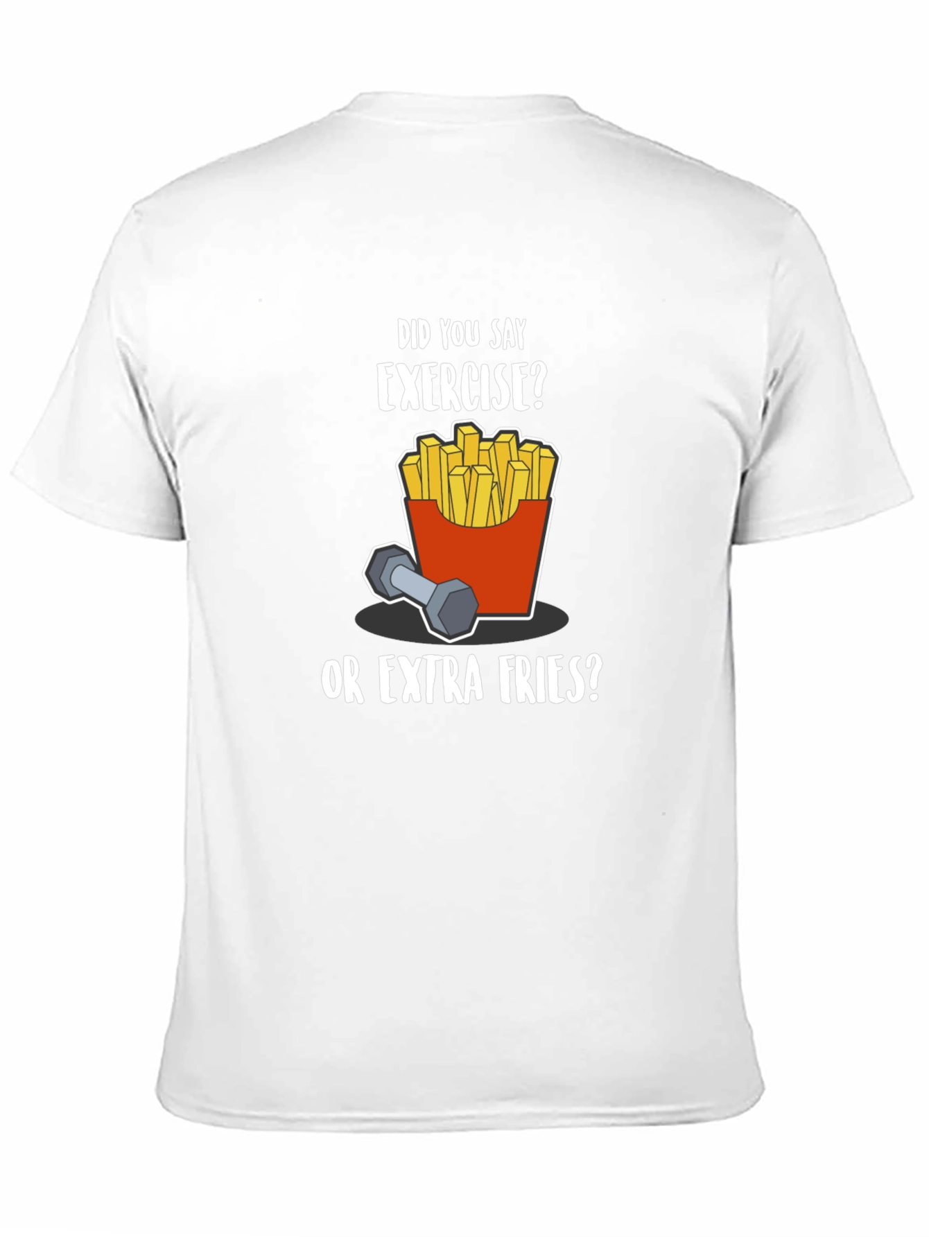 Funny Exercise Fries Graphic T-Shirt