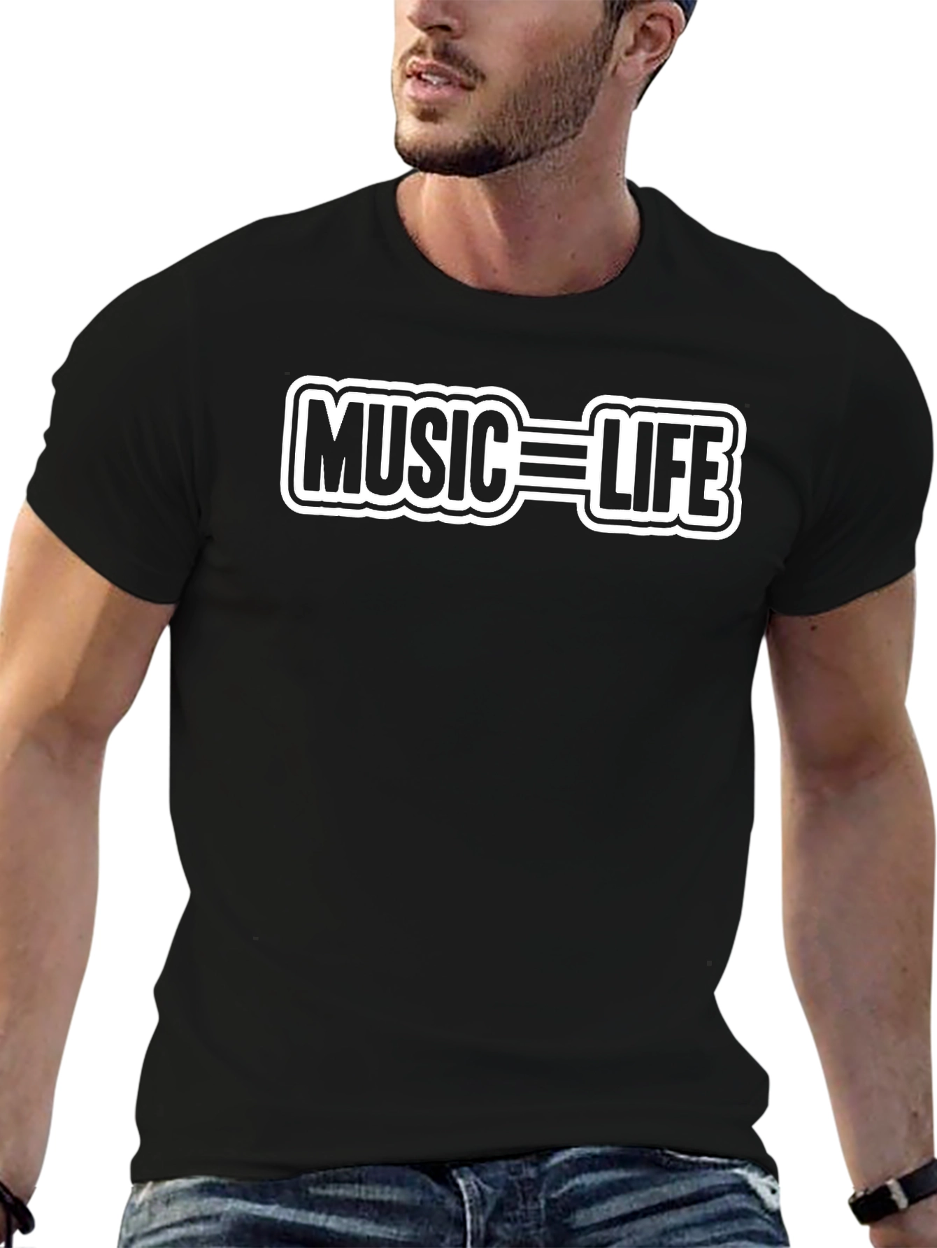 Music is Life Black T-Shirt