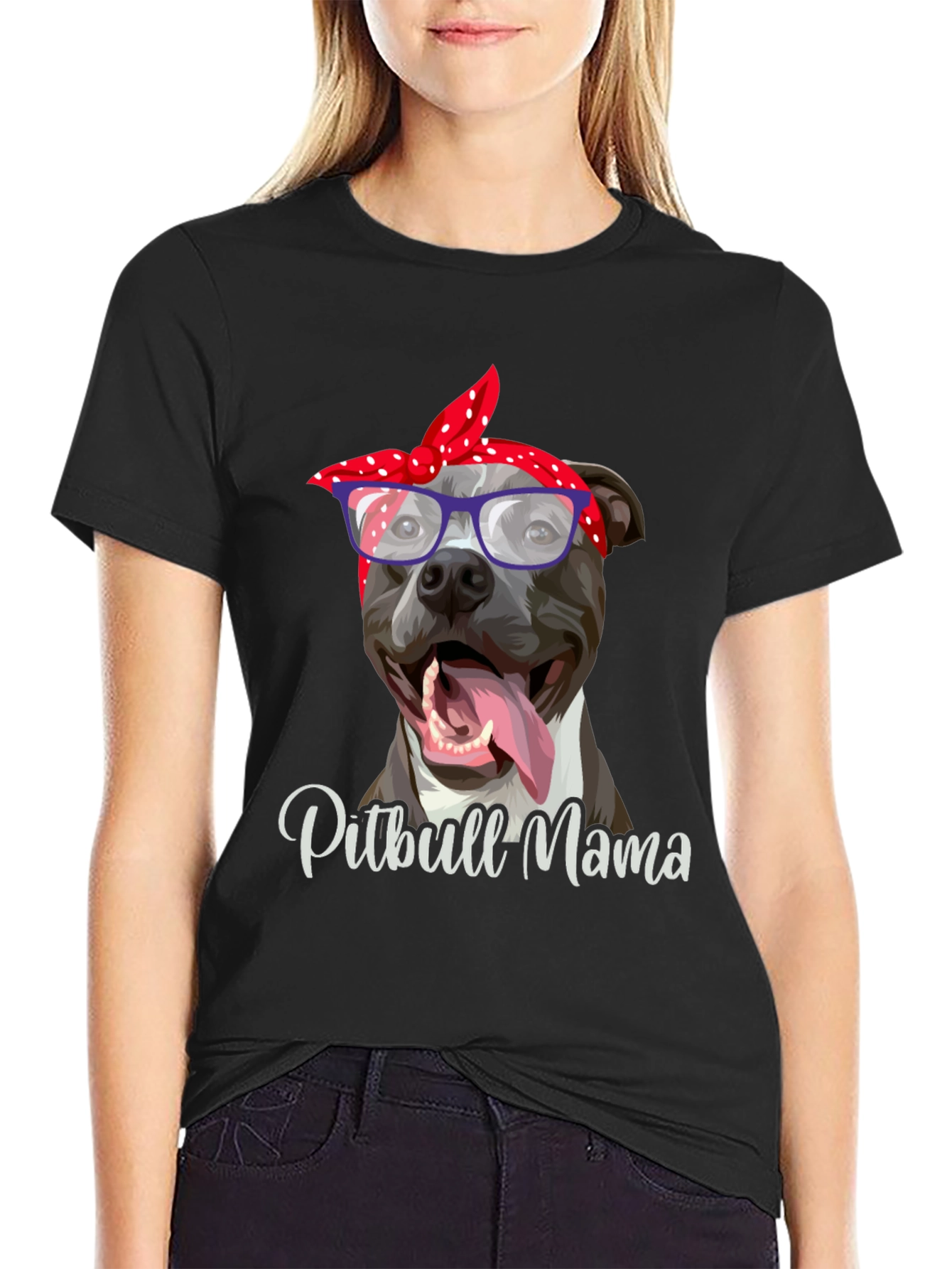 Pitbull Mama Graphic Tee - Stylish Dog Lover Shirt