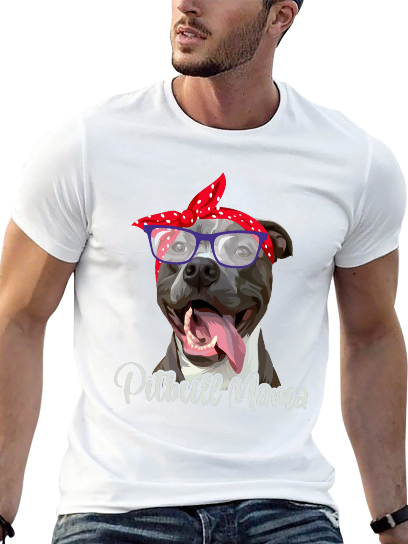 Pitbull Mama Graphic Tee - Stylish Dog Lover Shirt