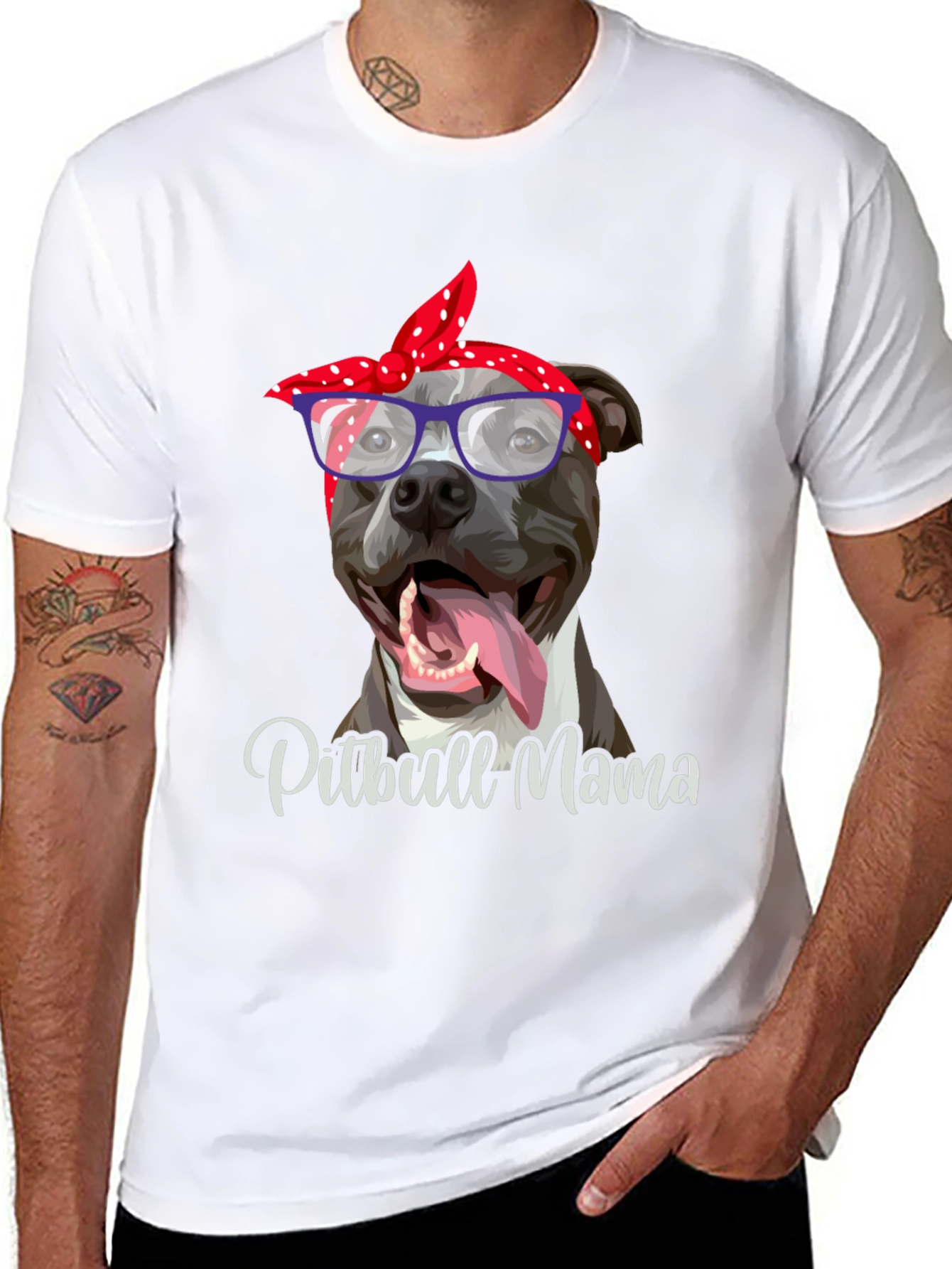 Pitbull Mama Graphic Tee - Stylish Dog Lover Shirt