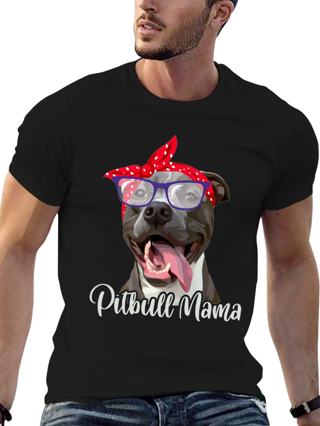 Pitbull Mama Graphic Tee - Stylish Dog Lover Shirt