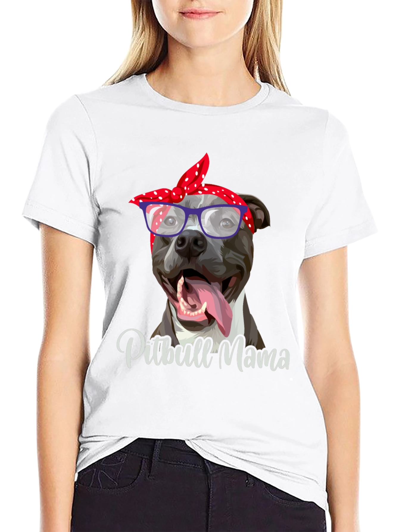 Pitbull Mama Graphic Tee - Stylish Dog Lover Shirt
