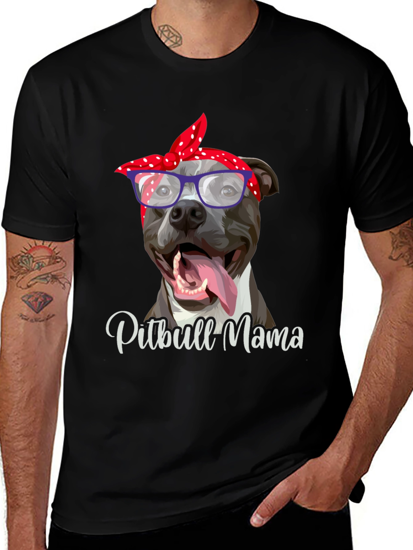 Pitbull Mama Graphic Tee - Stylish Dog Lover Shirt