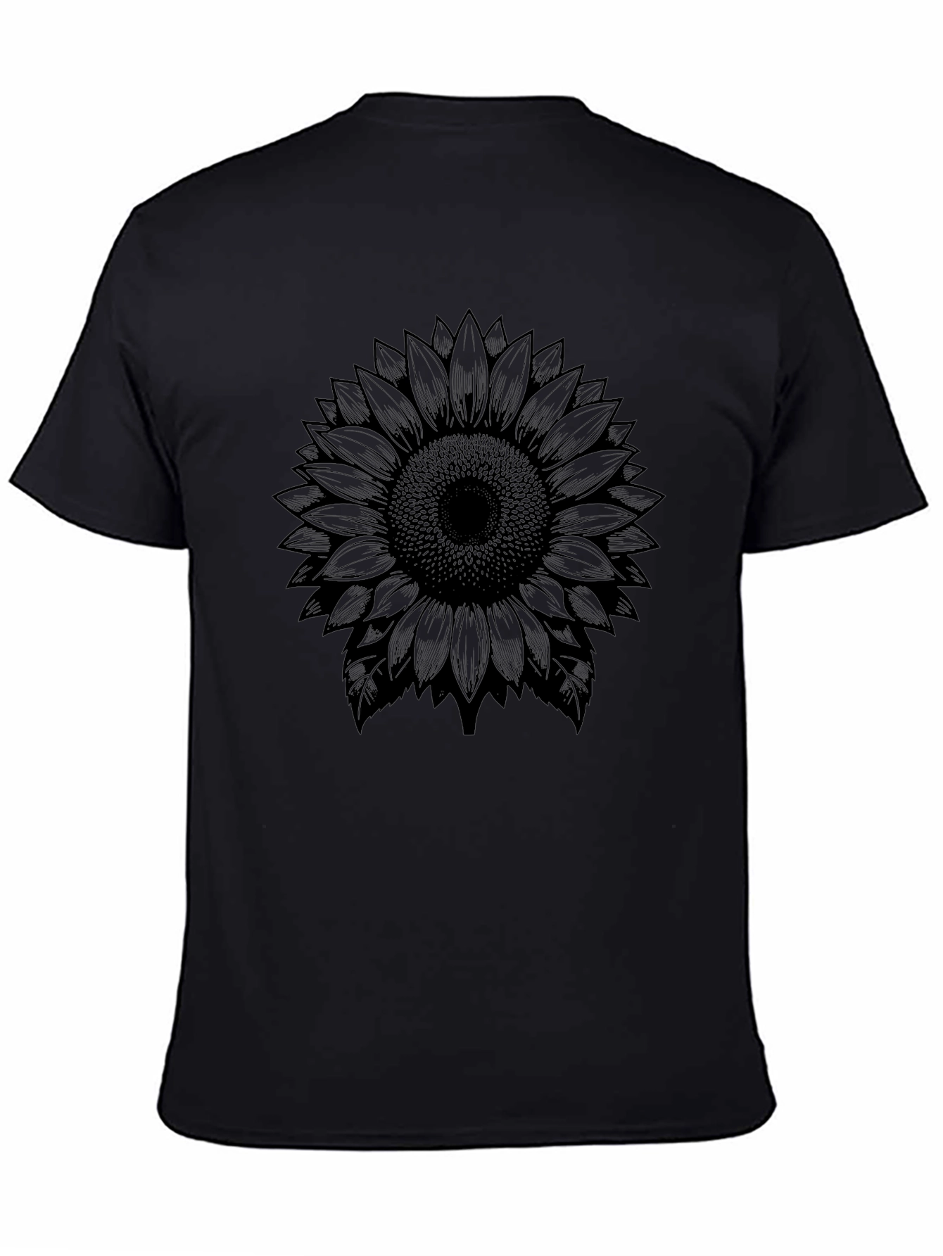 Black Sunflower Graphic T-Shirt