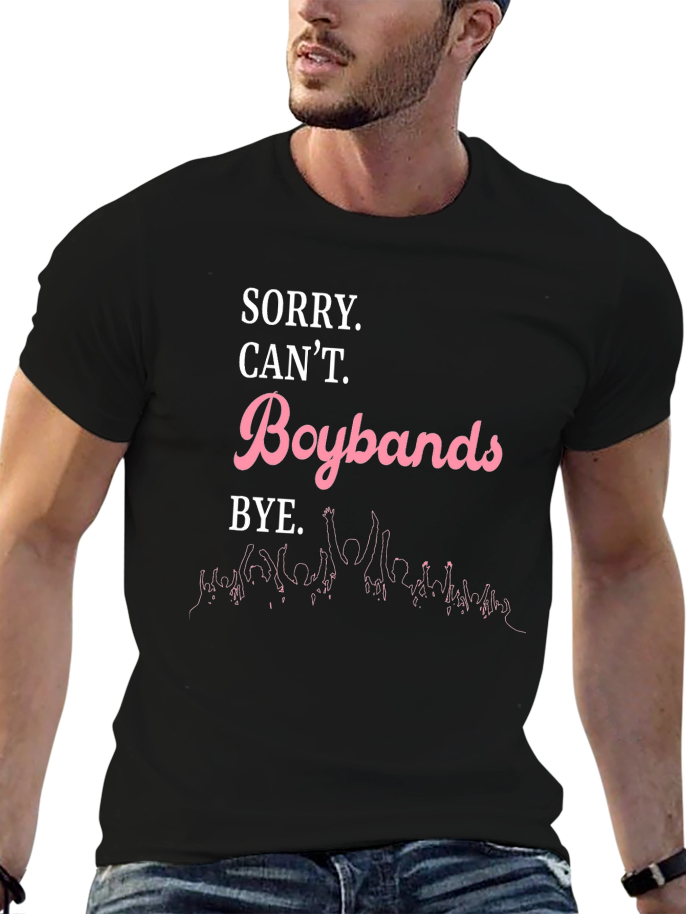 Sorry Cant Boybands Bye Black Graphic Tee