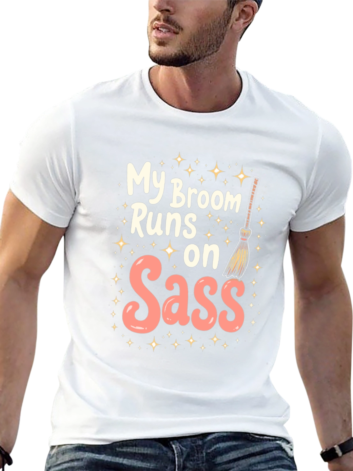 My Broom Runs on Sass T-Shirt