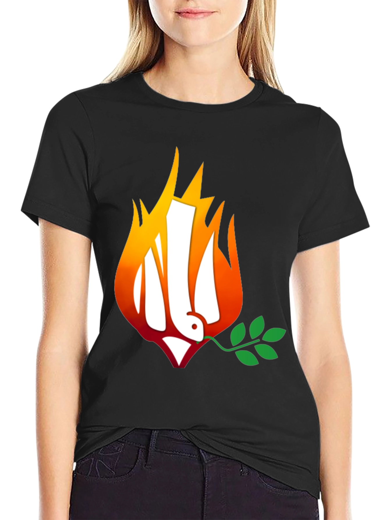 Ukraine Peace Dove on Fire T-Shirt