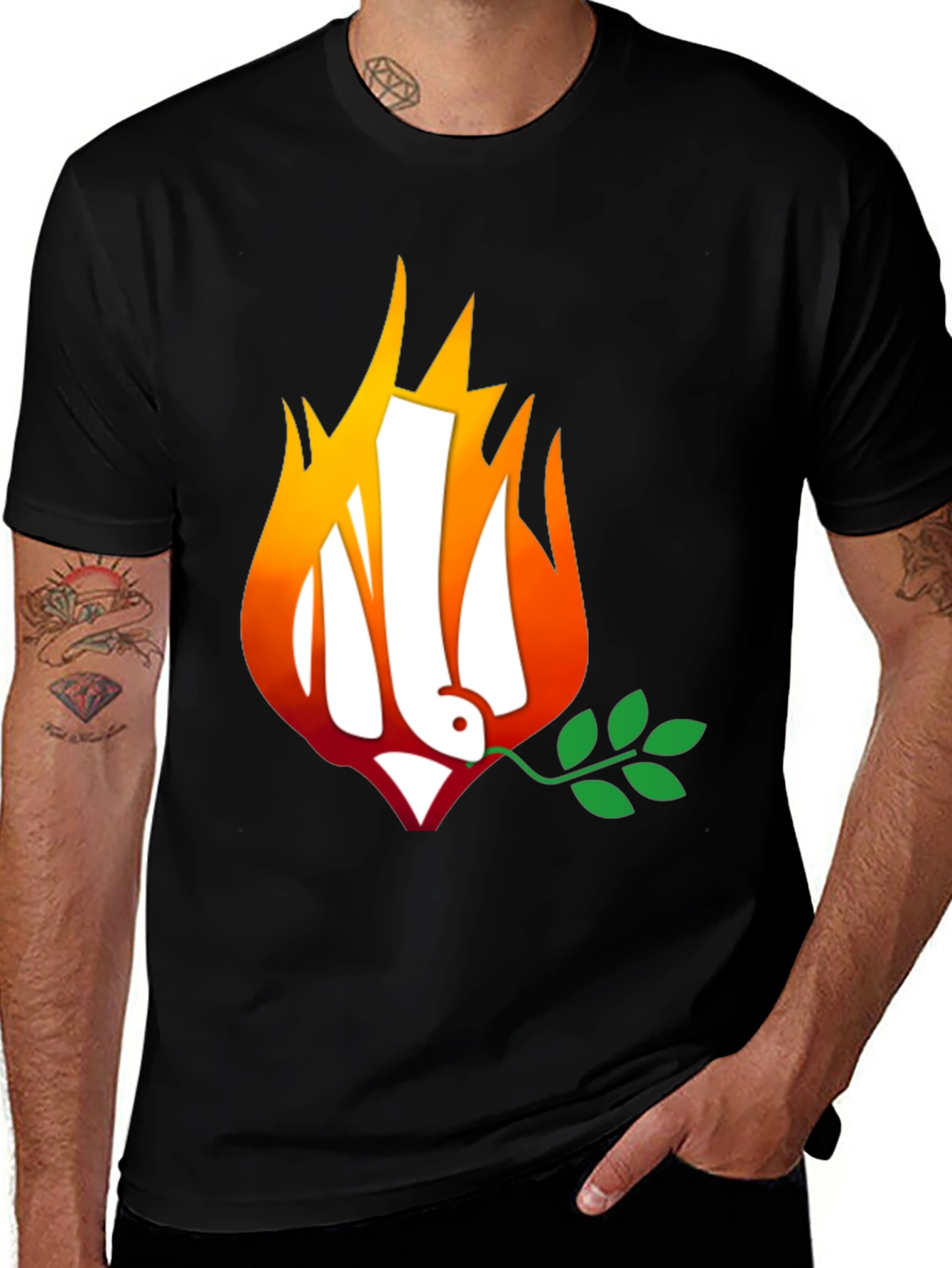 Ukraine Peace Dove on Fire T-Shirt