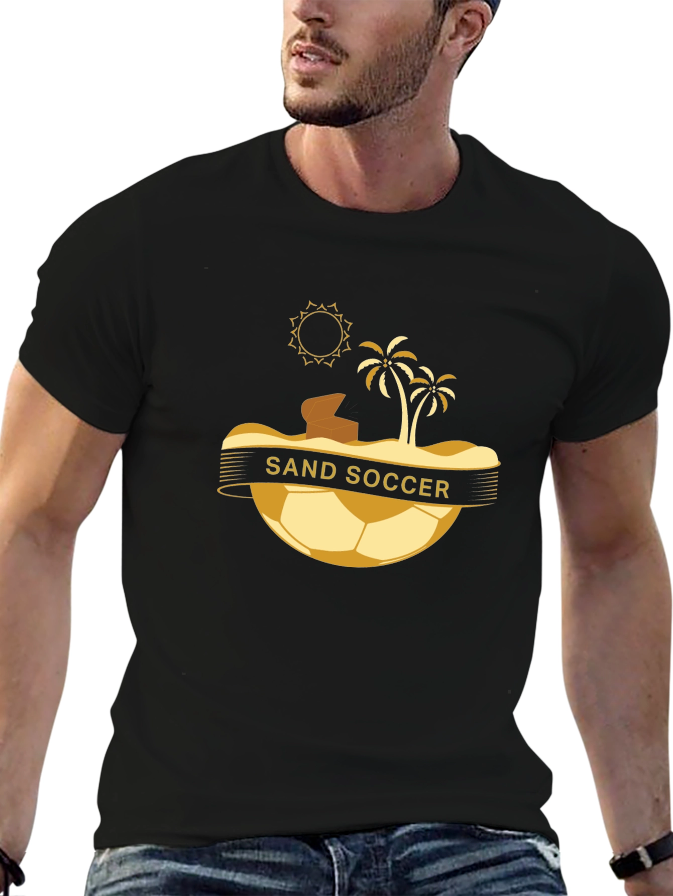 Sand Soccer Graphic T-Shirt - Beach Vibes
