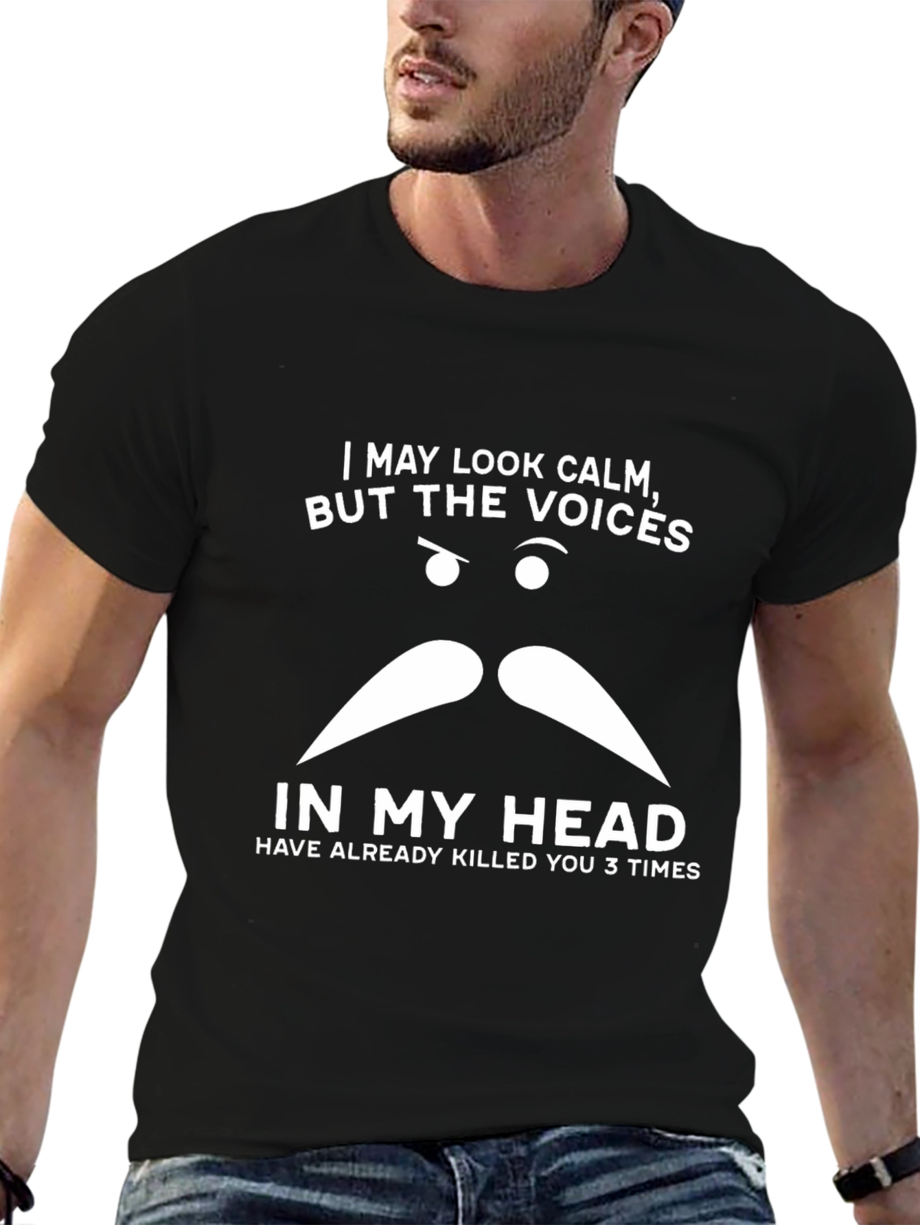 Funny Mens T-Shirt: I May Look Calm
