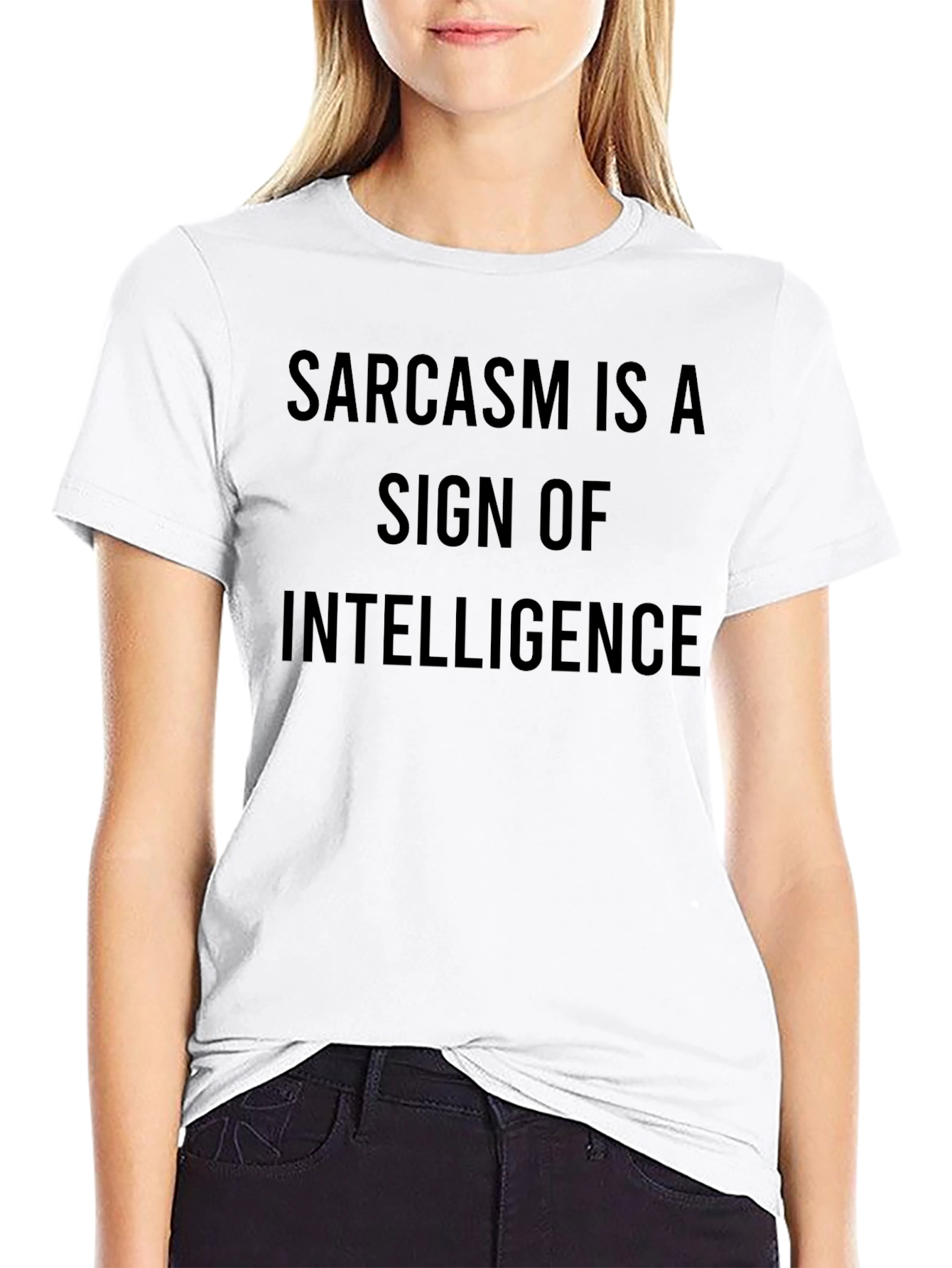 Sarcasm Intelligence Statement Black T-Shirt