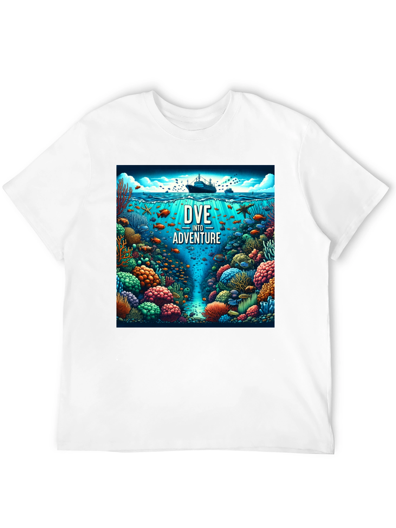 Dive Into Adventure Graphic Tee - Black