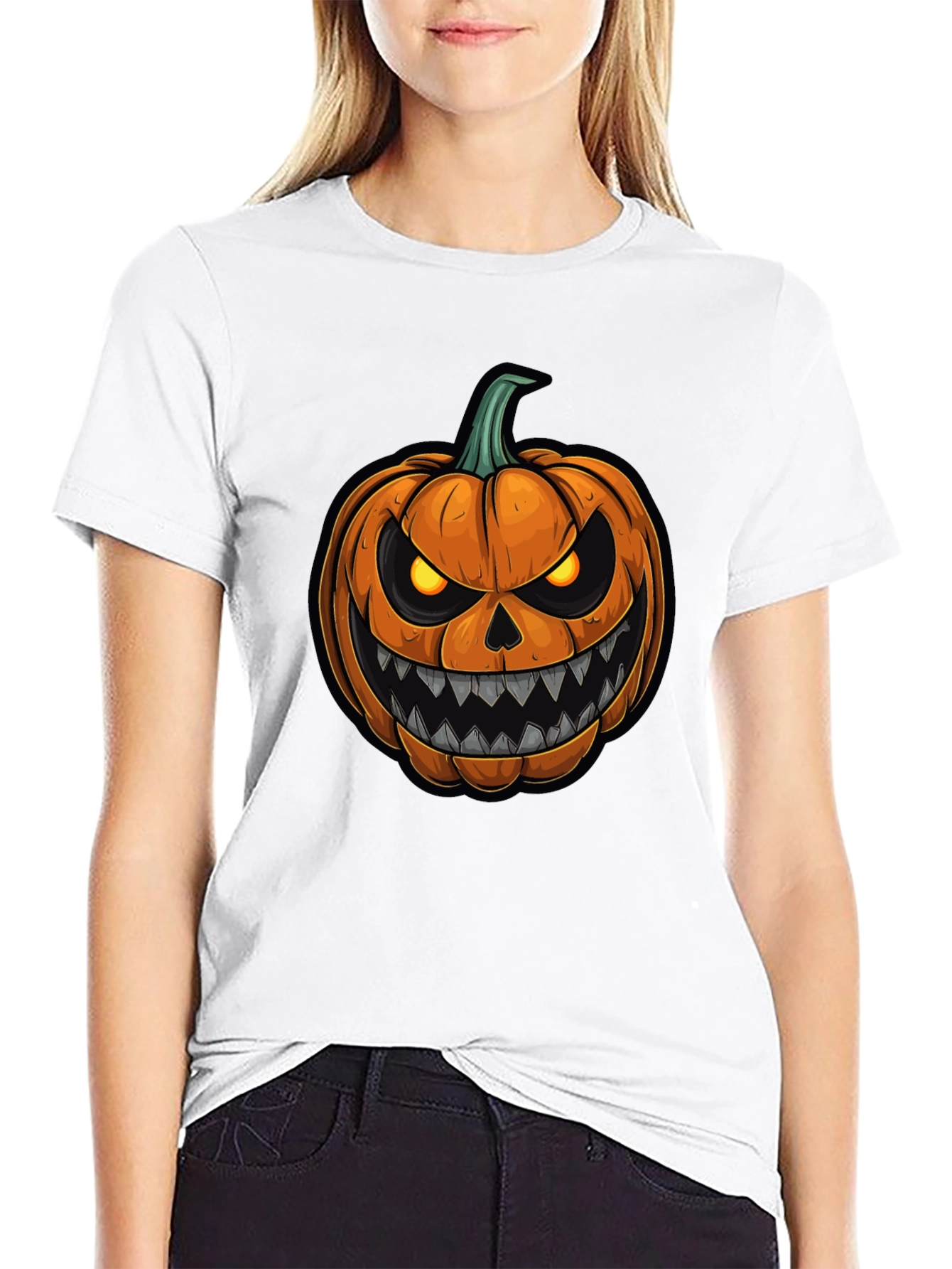 Halloween Pumpkin Graphic Tee - Spooky Season Shirt