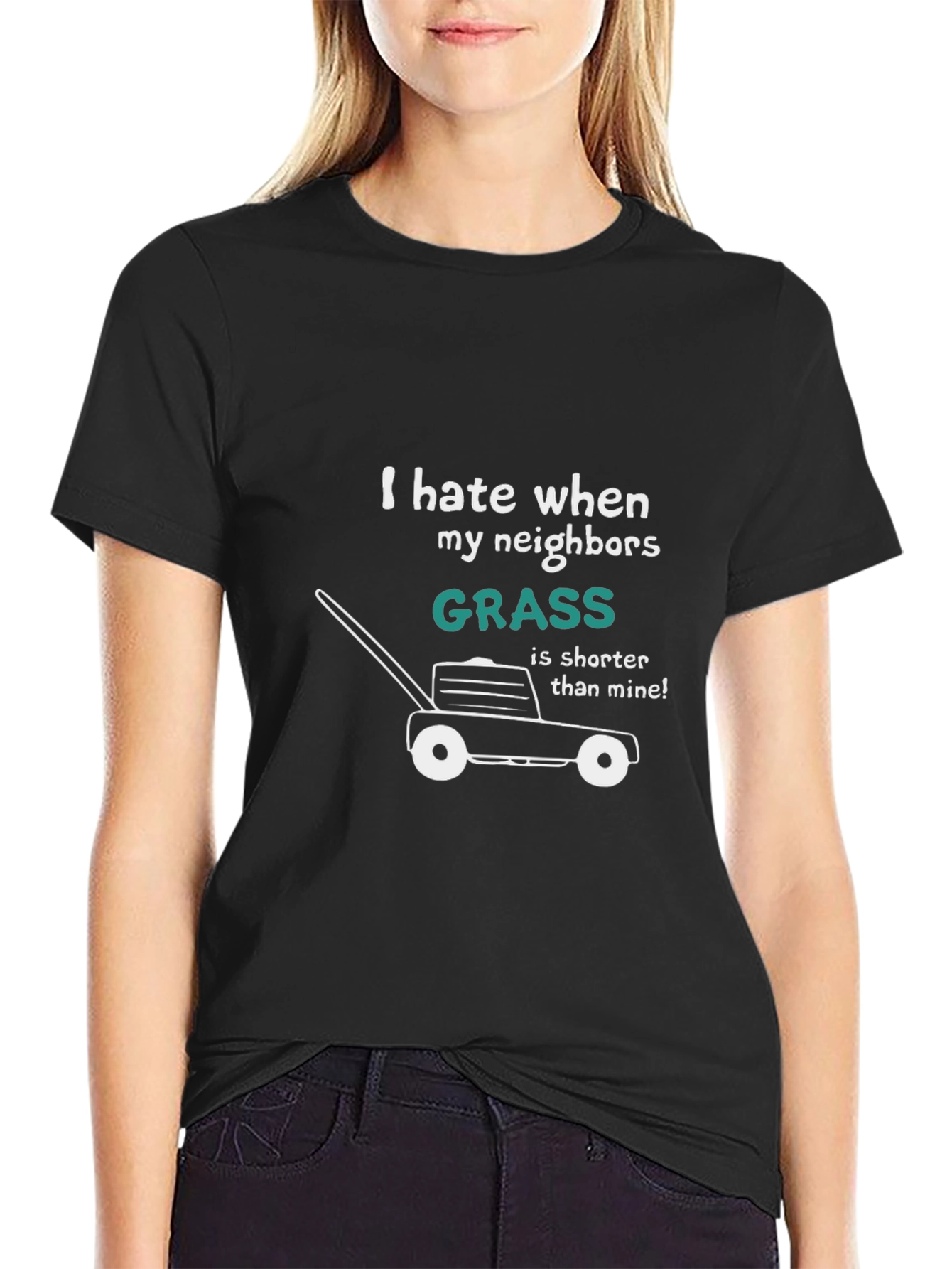 Funny Lawn Care T-Shirt - Neighbors Grass