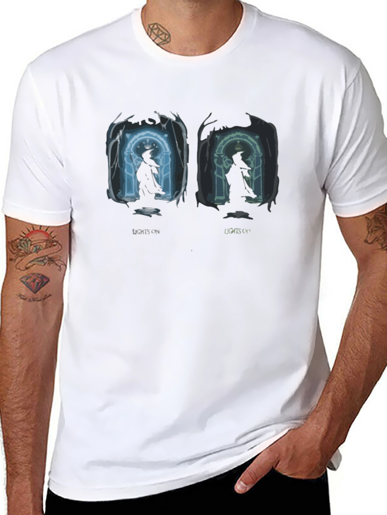 Lights On Silhouette Graphic Print Tee