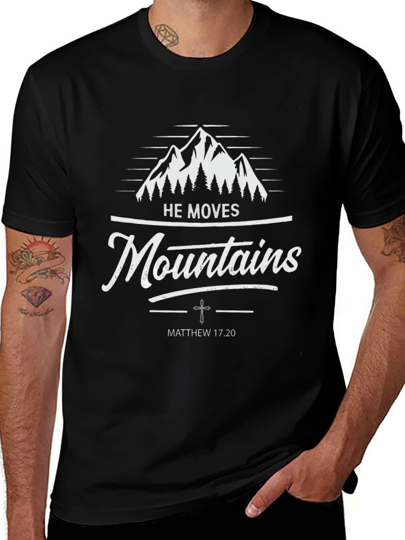 Faith-Based Mountain Graphic T-Shirt