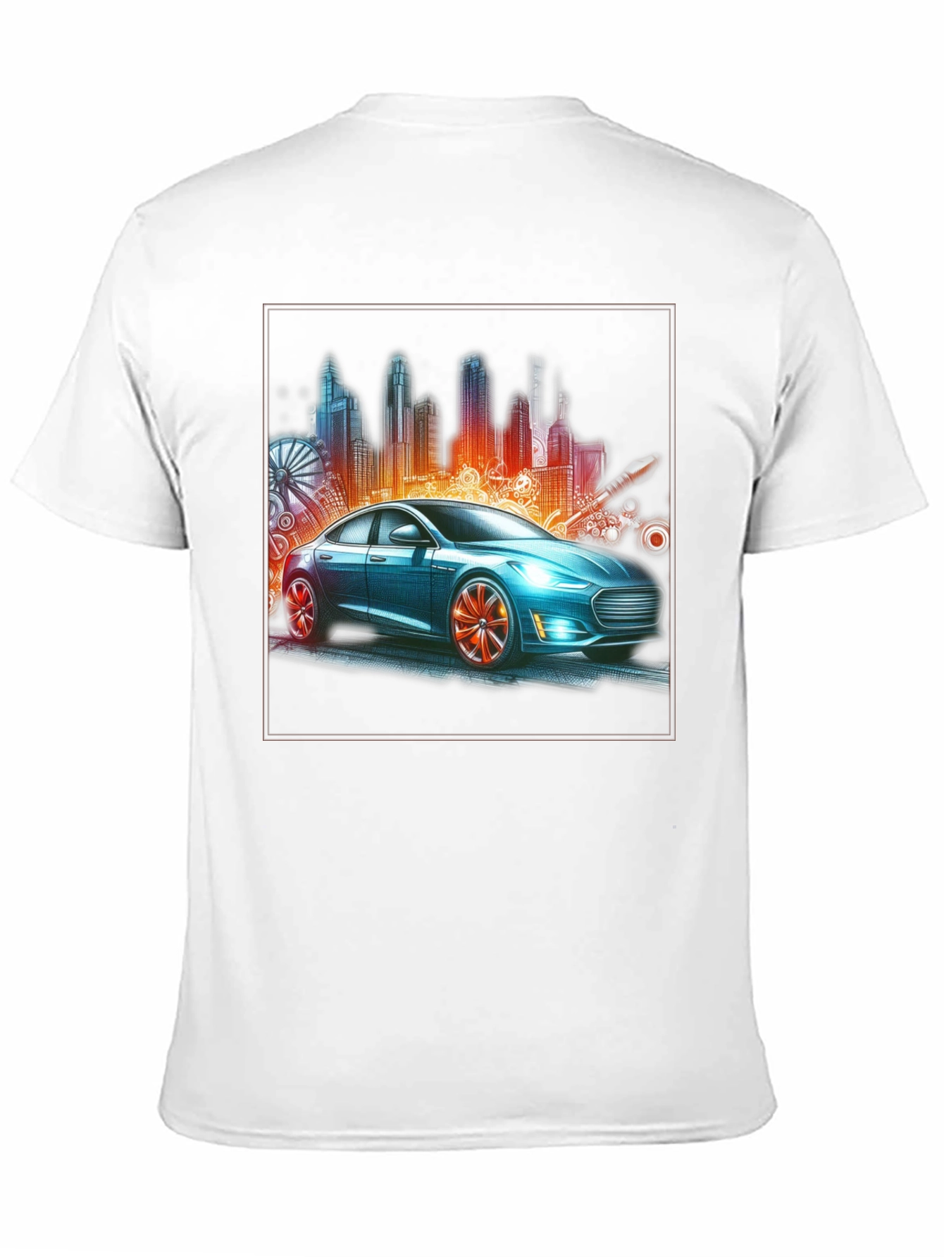 Modern City Car Graphic Tee - Stylish Urban Design