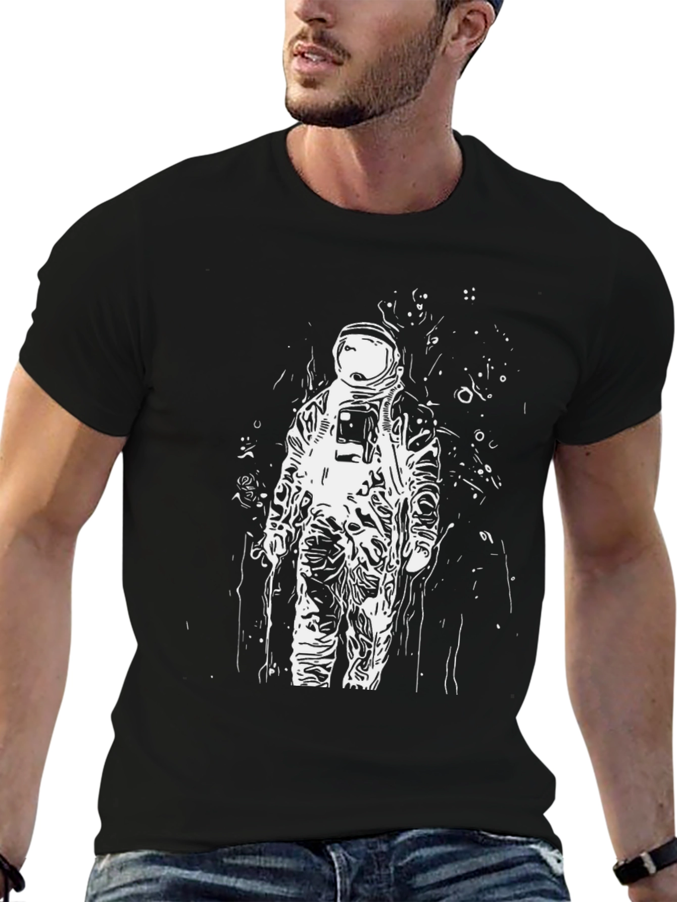 Astronaut Graphic T-Shirt - Black