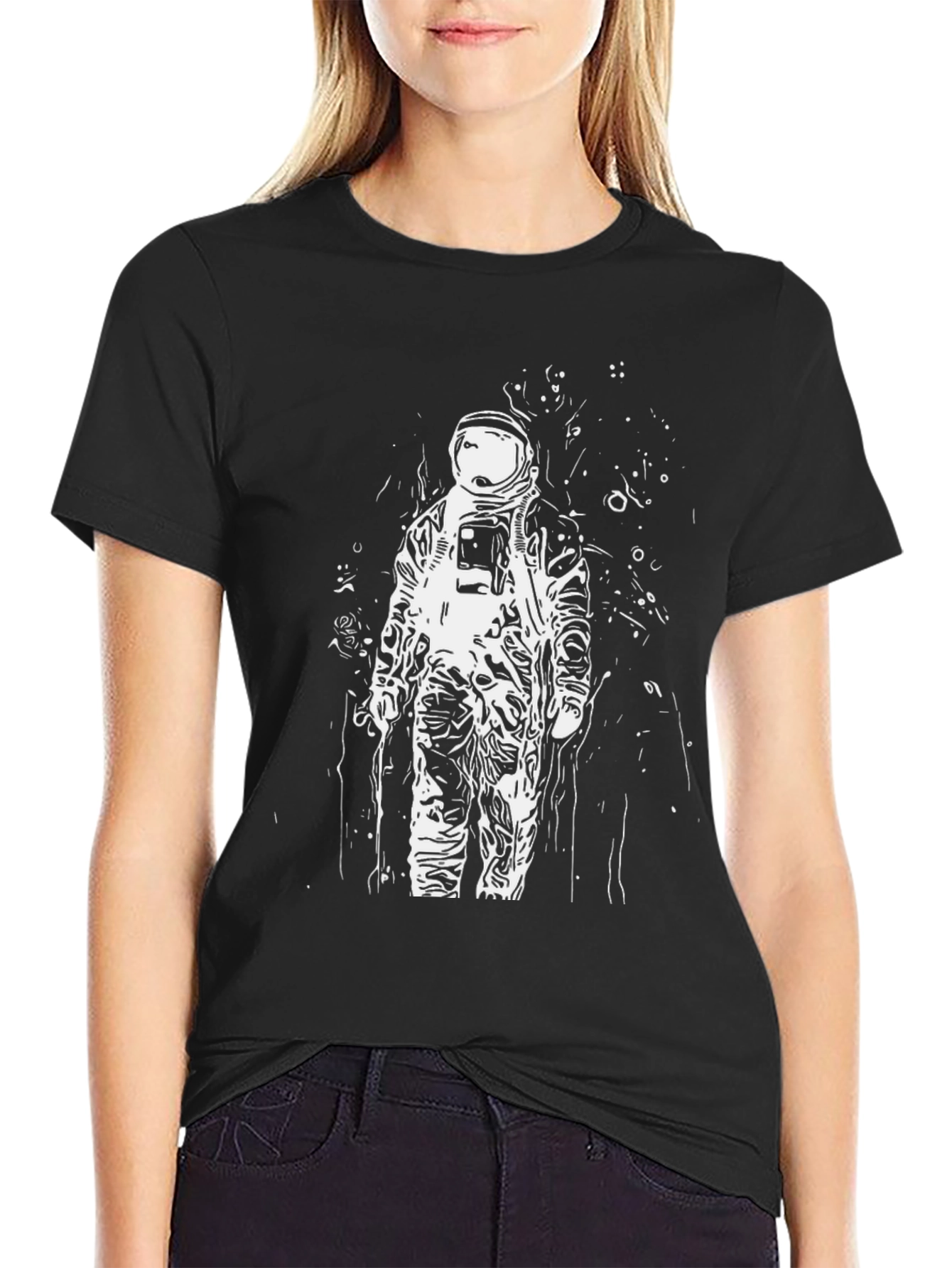 Astronaut Graphic T-Shirt - Black
