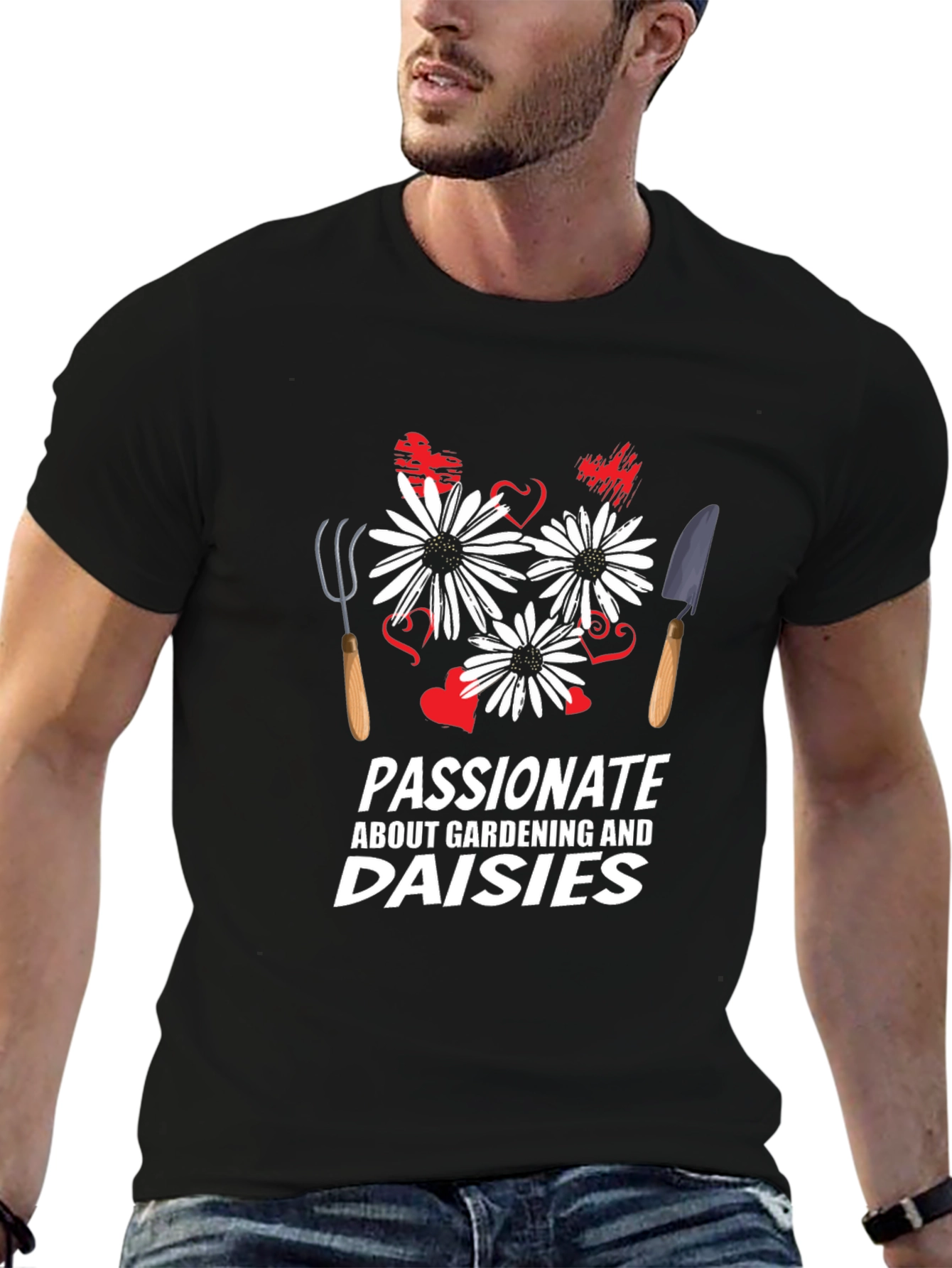 Gardening & Daisies Graphic T-Shirt