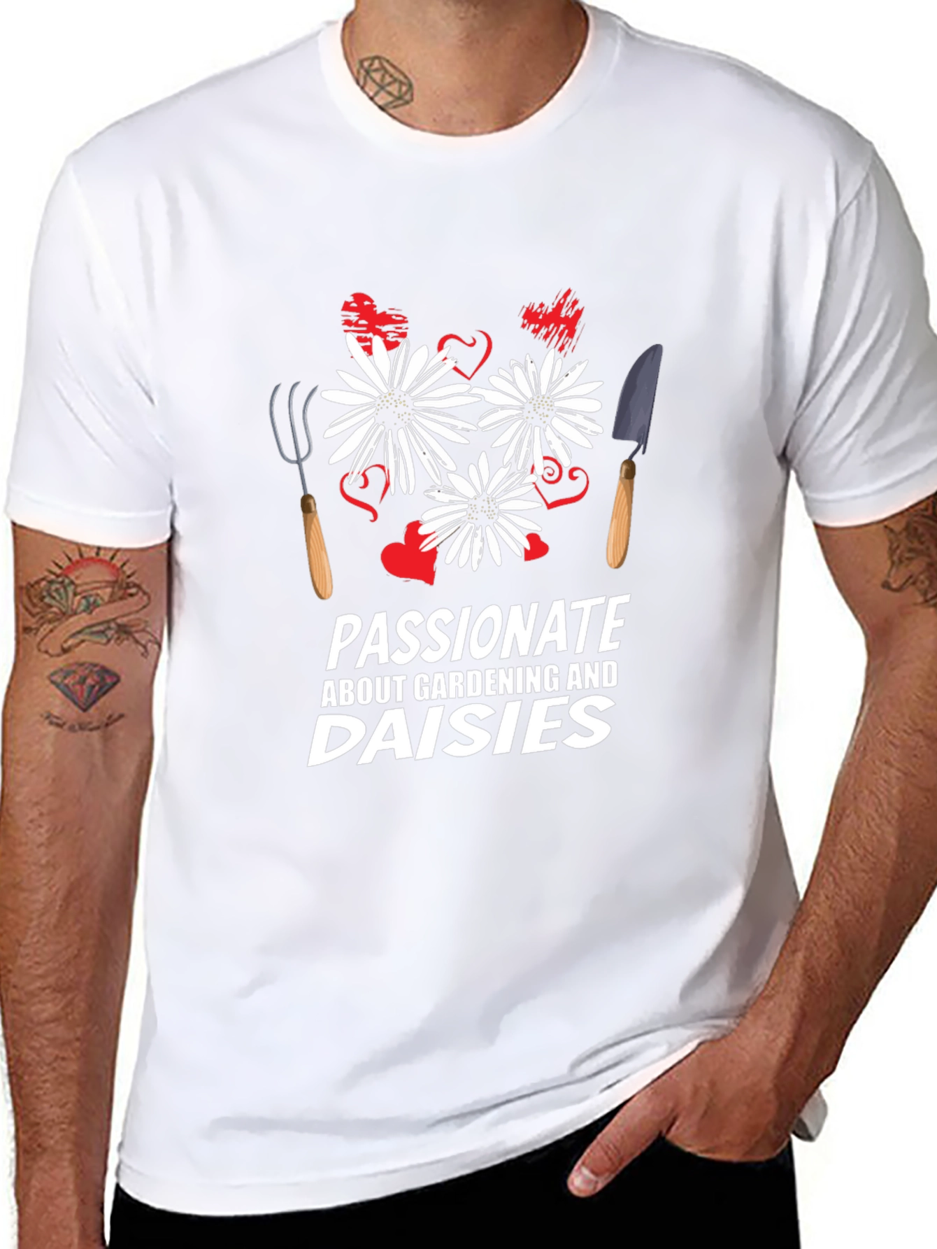 Gardening & Daisies Graphic T-Shirt