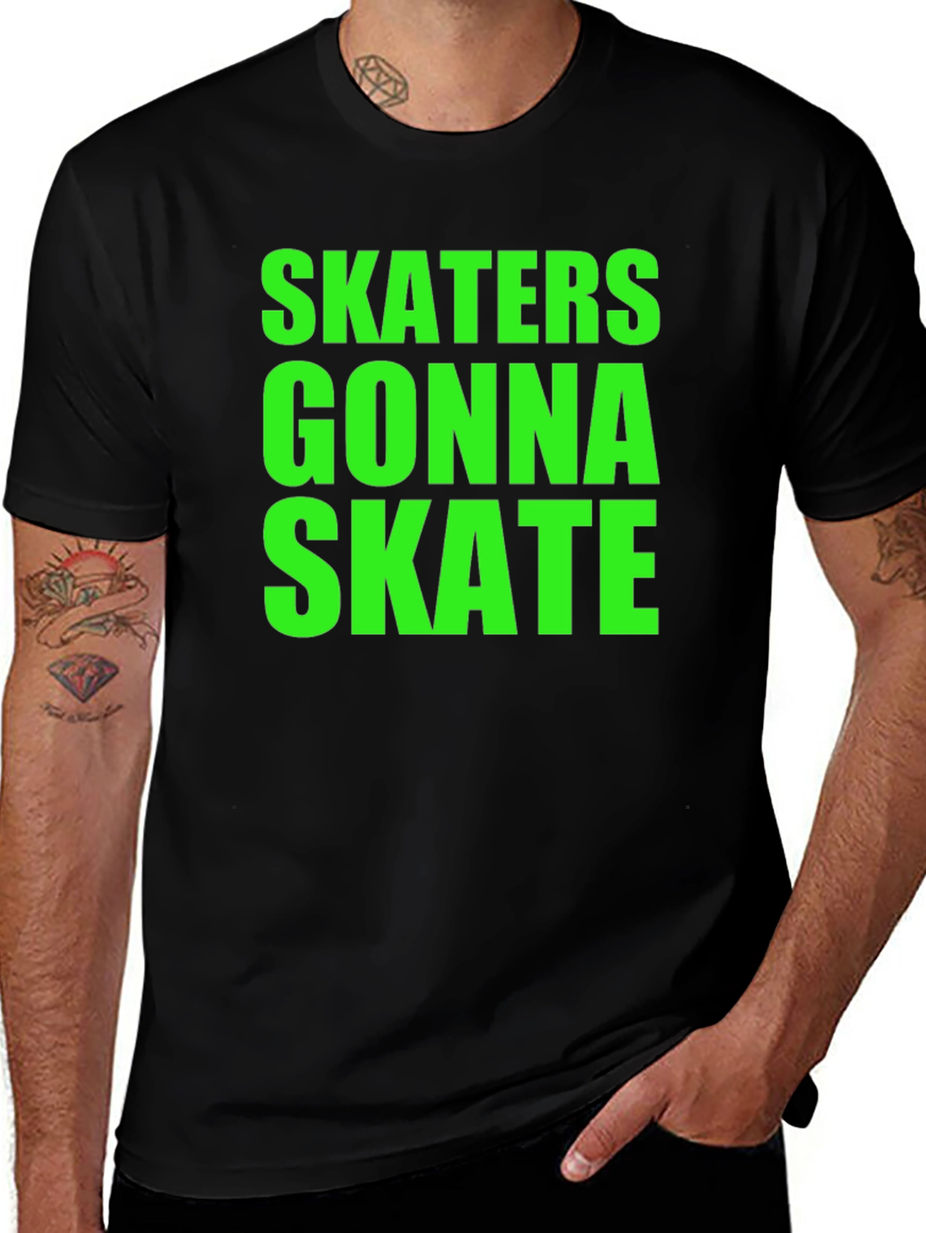 Skaters Gonna Skate Graphic Tee - Bold Statement Shirt