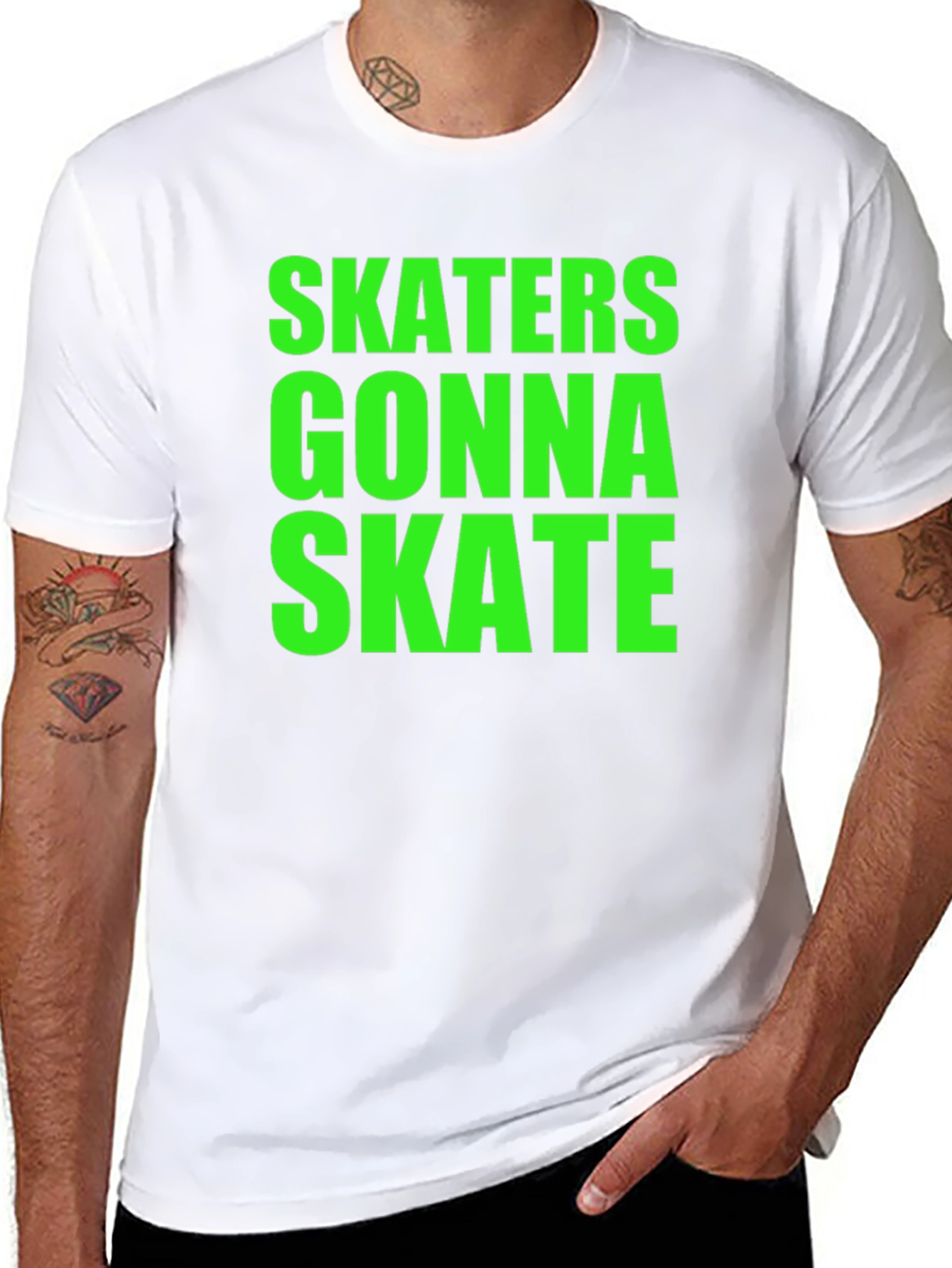 Skaters Gonna Skate Graphic Tee - Bold Statement Shirt